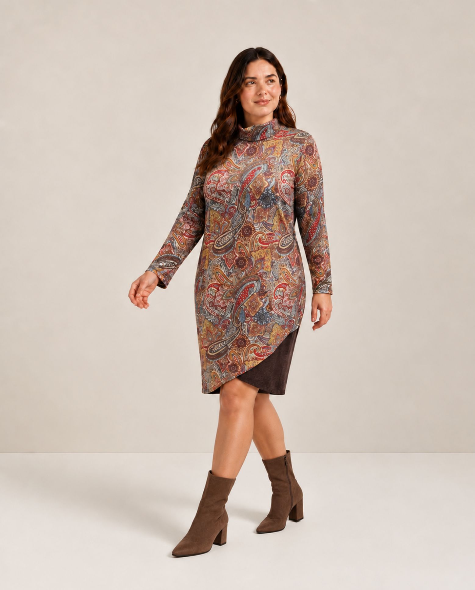 Imagen 0 de Vestido estampado de punto. Multicolor