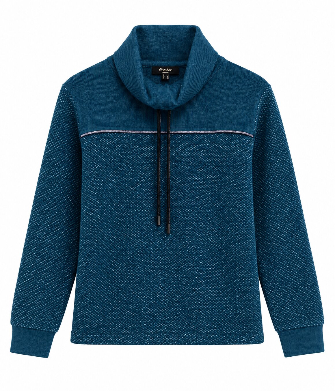 Imagen 5 de Jersey cuello buche ajustable con detalle en canesu - October - Azul Azul