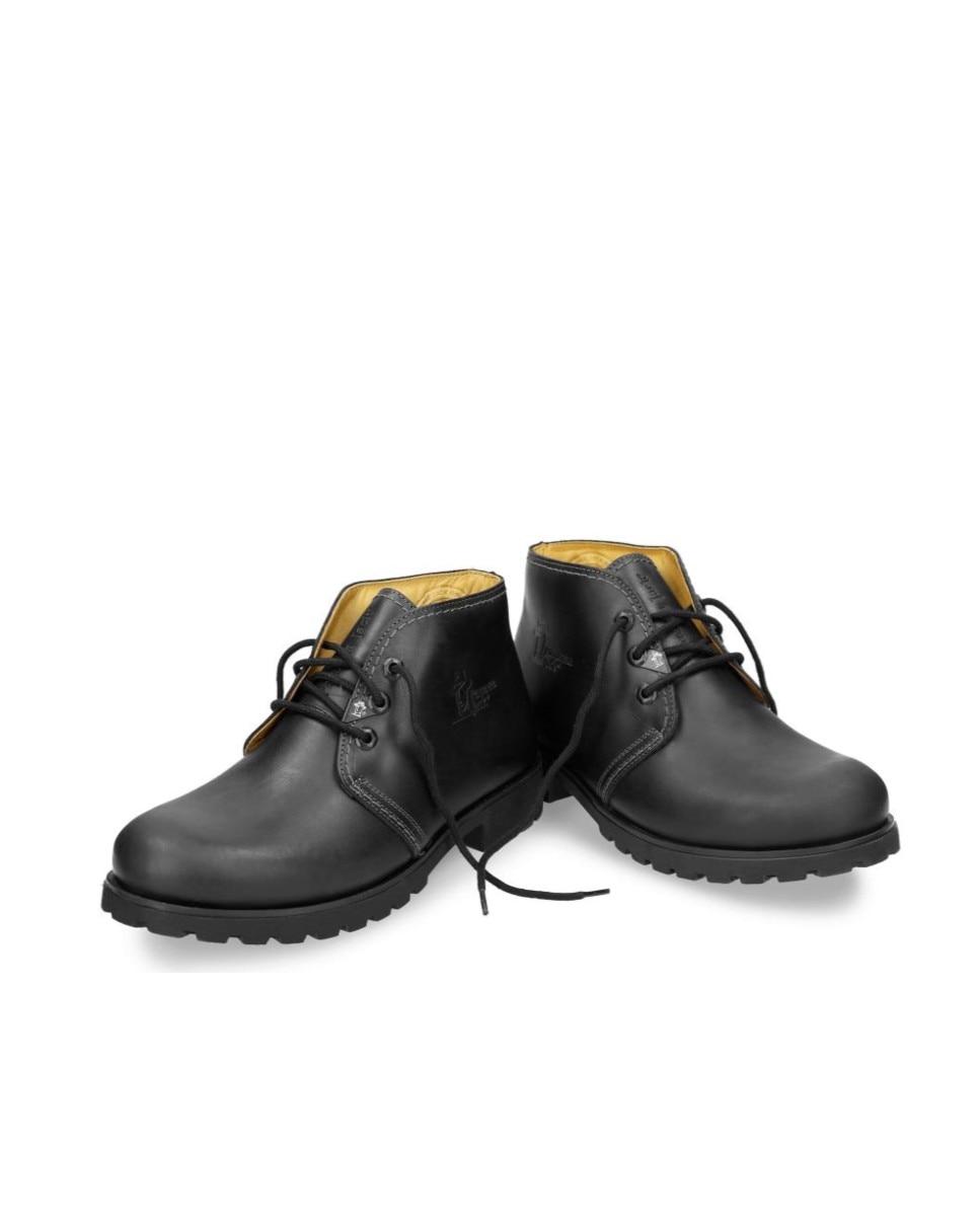 Botín de cordones en piel con forro de piel - Negro Negro-4