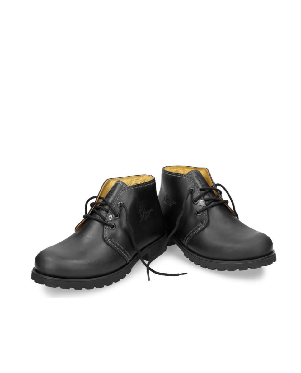 Botín de cordones en piel con forro de piel - Negro Negro-2