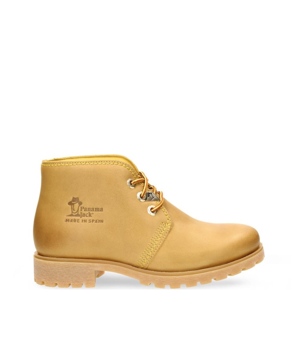 Botines básicos en piel con forro de piel - Panama Jack - Camel Camel-1