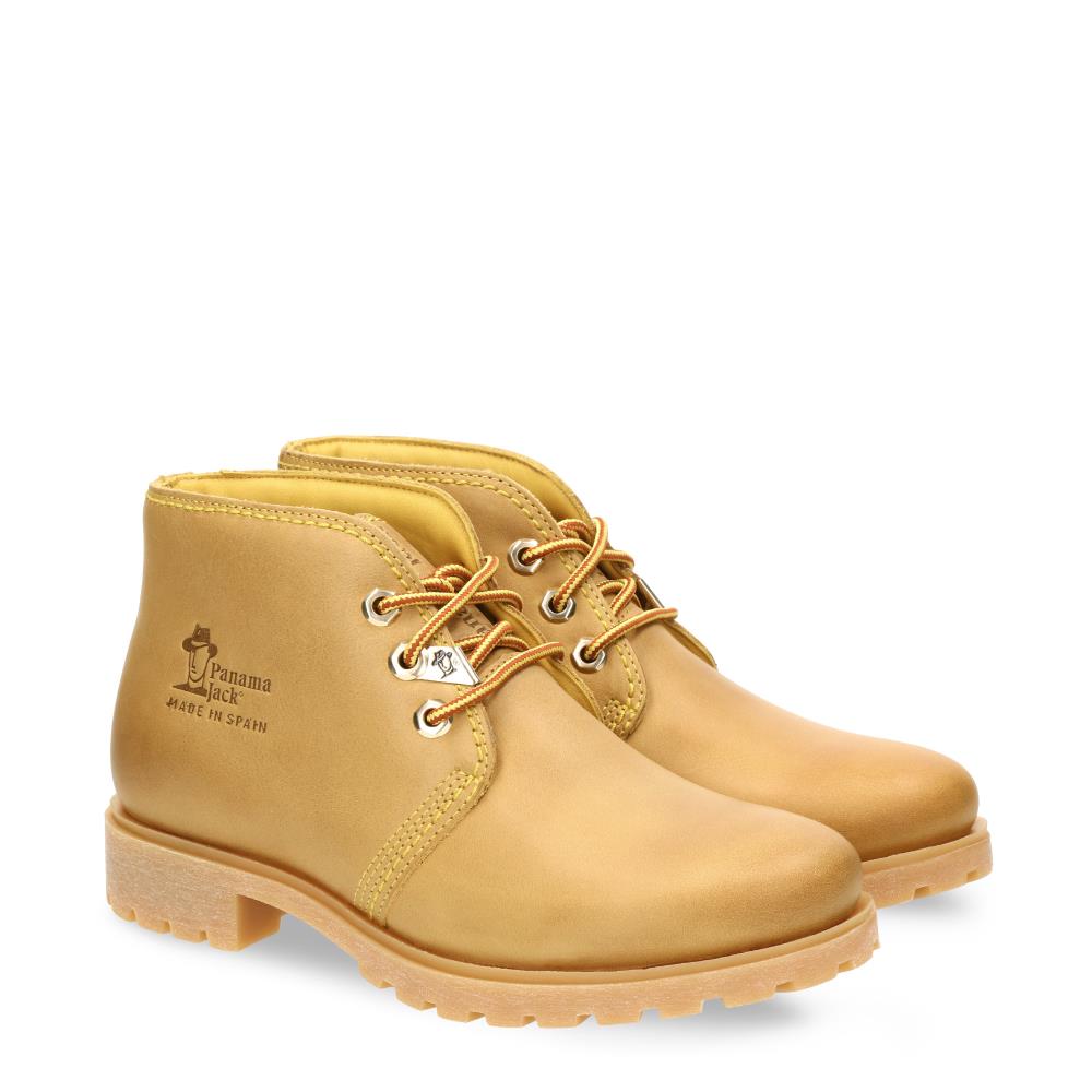 Botines básicos en piel con forro de piel - Panama Jack - Camel Camel-7