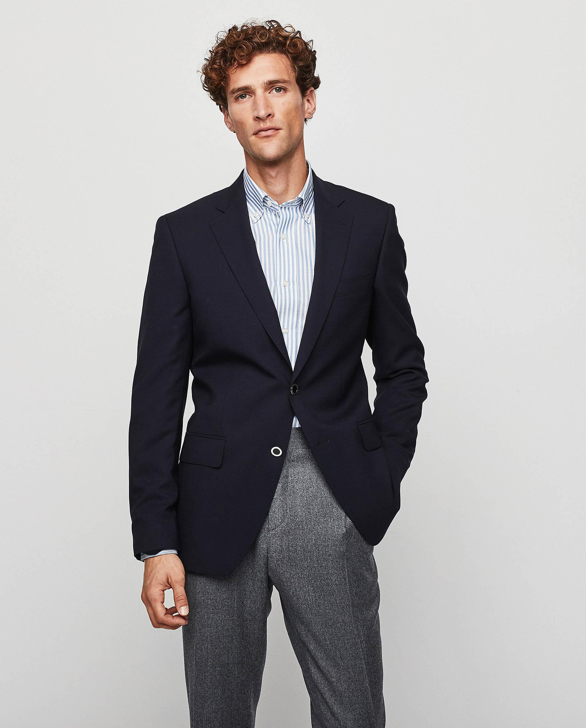 Blazer hombre regular lana - Mirto - Azul oscuro Azul oscuro-1