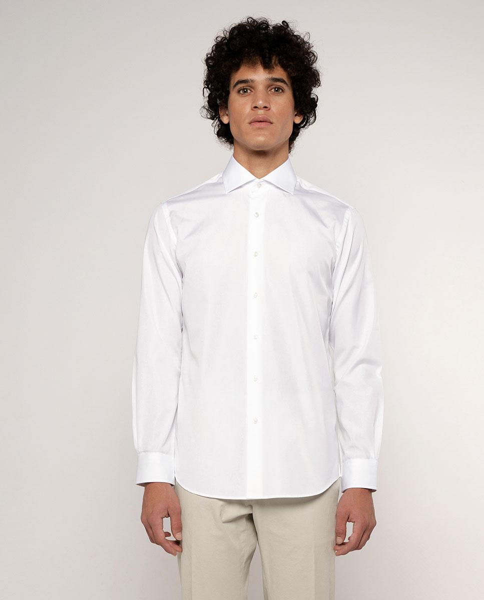Camisa de hombre classic lisa cuello italiano - Mirto - Blanco Blanco-1