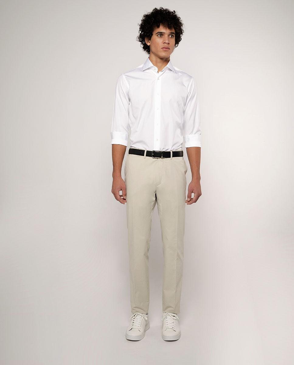 Camisa de hombre classic lisa cuello italiano - Mirto - Blanco Blanco-4