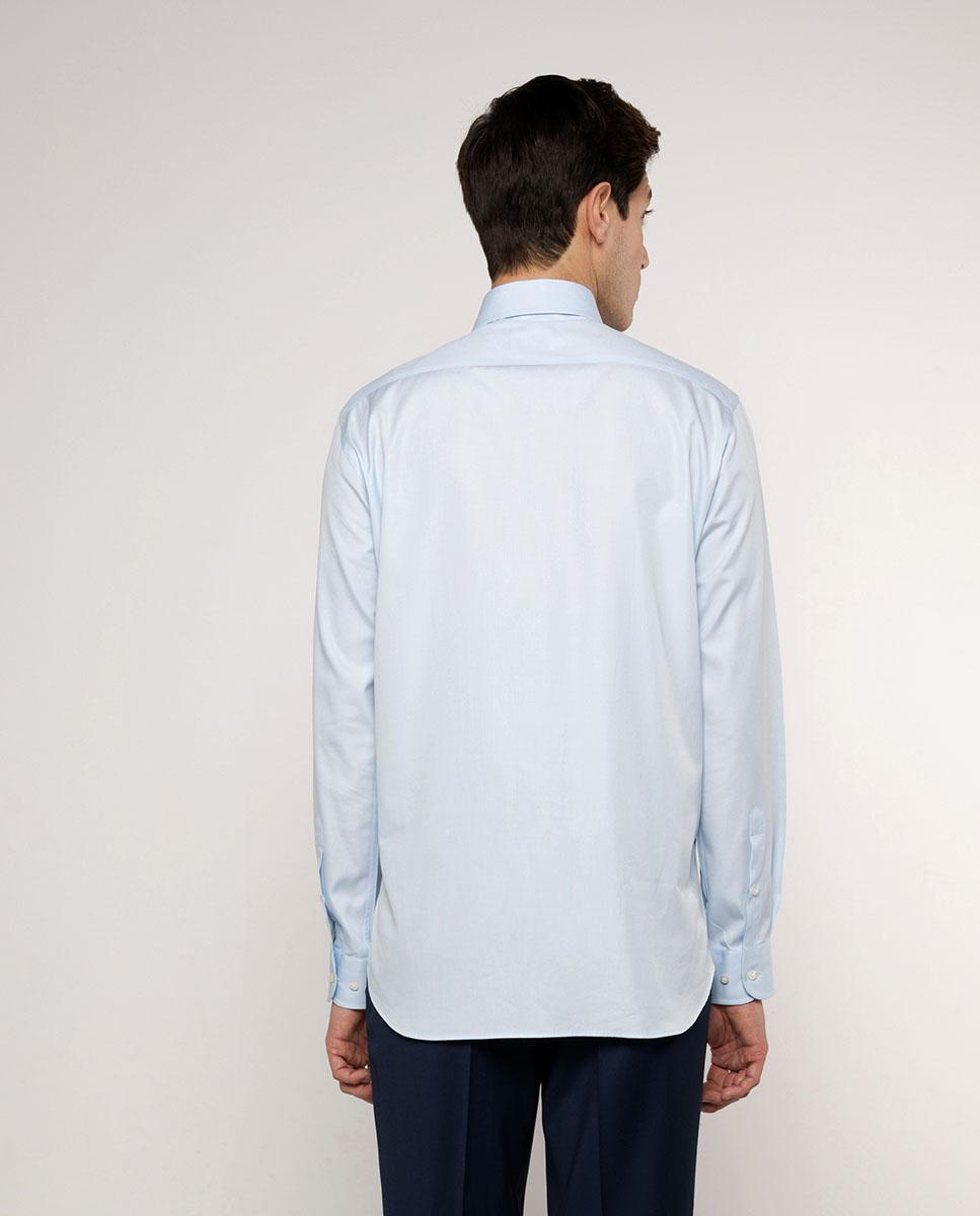 Camisa de hombre classic lisa cuello italiano - Mirto - Azul Azul-2