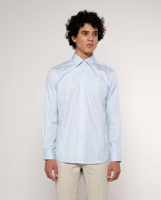 Imagen 0 de Camisa de hombre de algodón clásica lisa