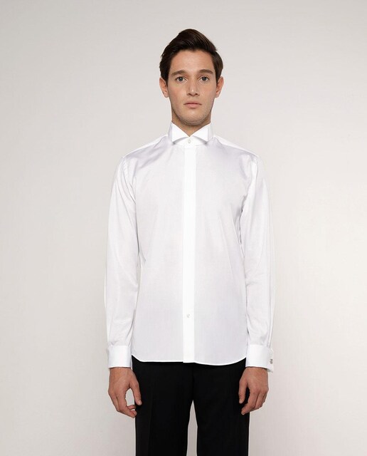 Imagen 0 de Camisa de hombre popelín esmoquin en blanco
