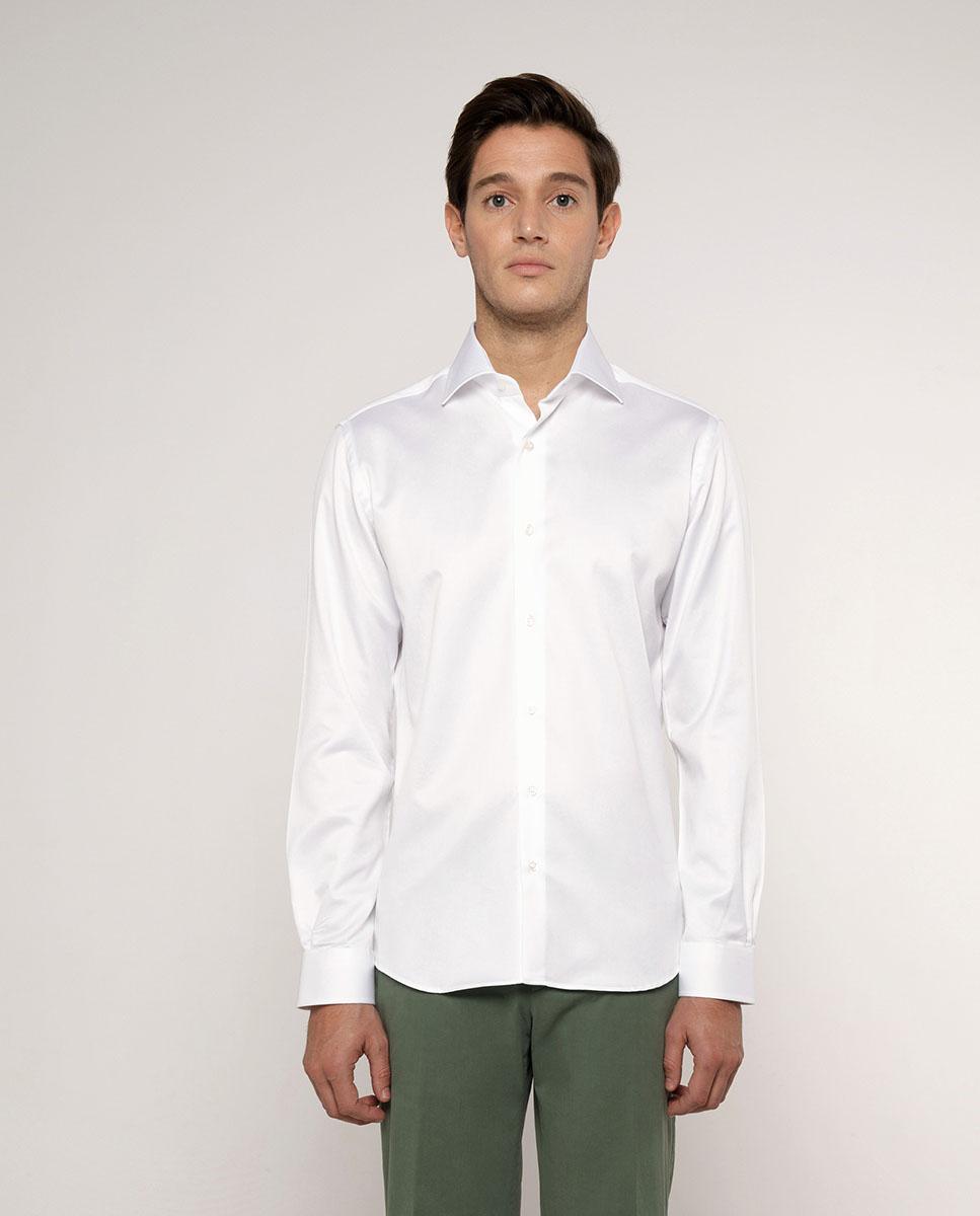 Camisa de hombre classic lisa de algodón - Mirto - Blanco Blanco-1