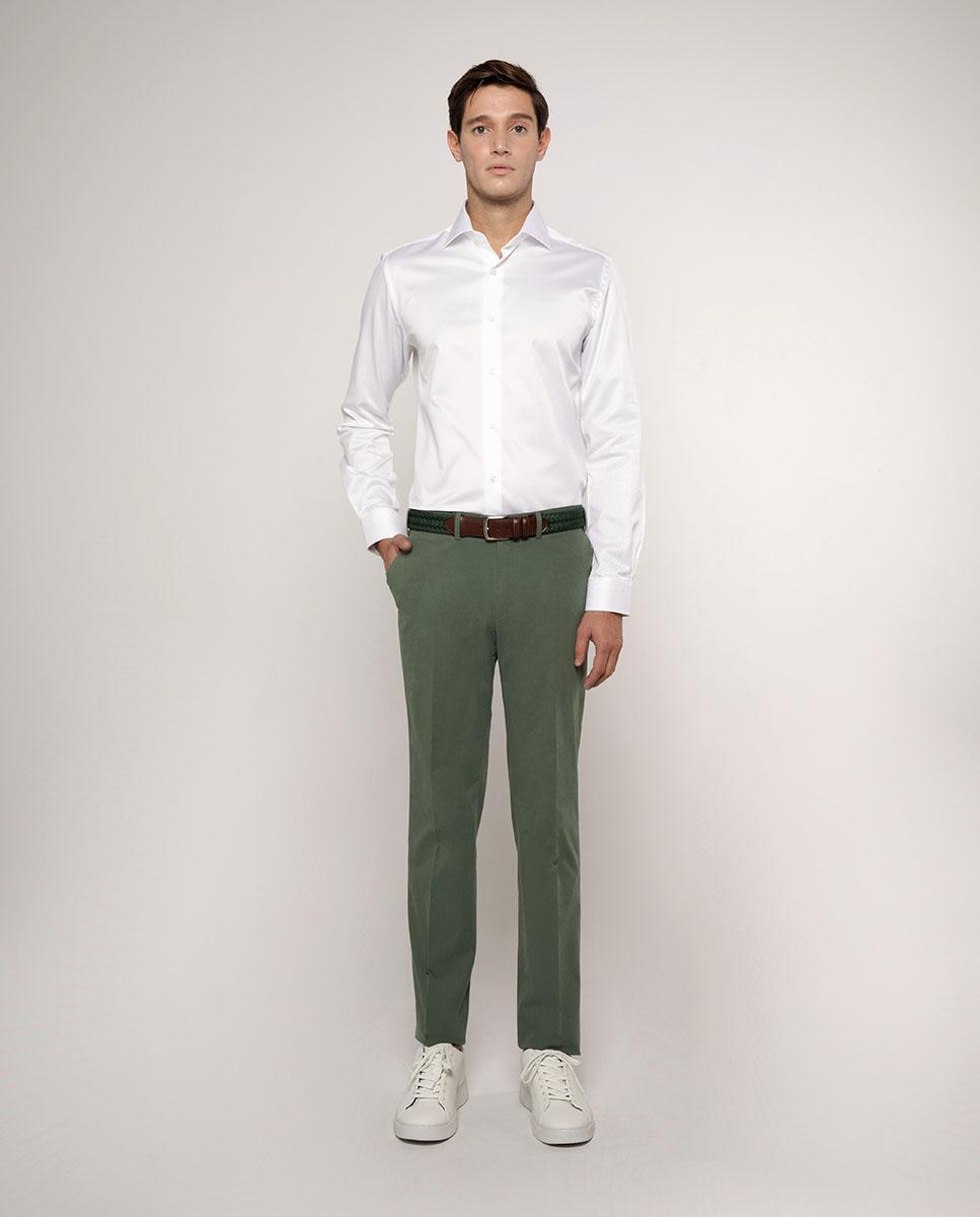 Camisa de hombre classic lisa de algodón - Mirto - Blanco Blanco-4