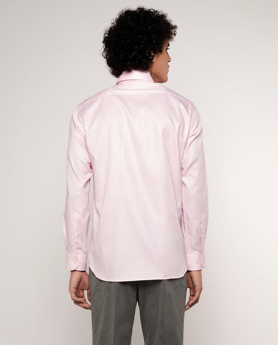 Camisa de hombre classic lisa de algodón - Mirto - Rosa Rosa-2