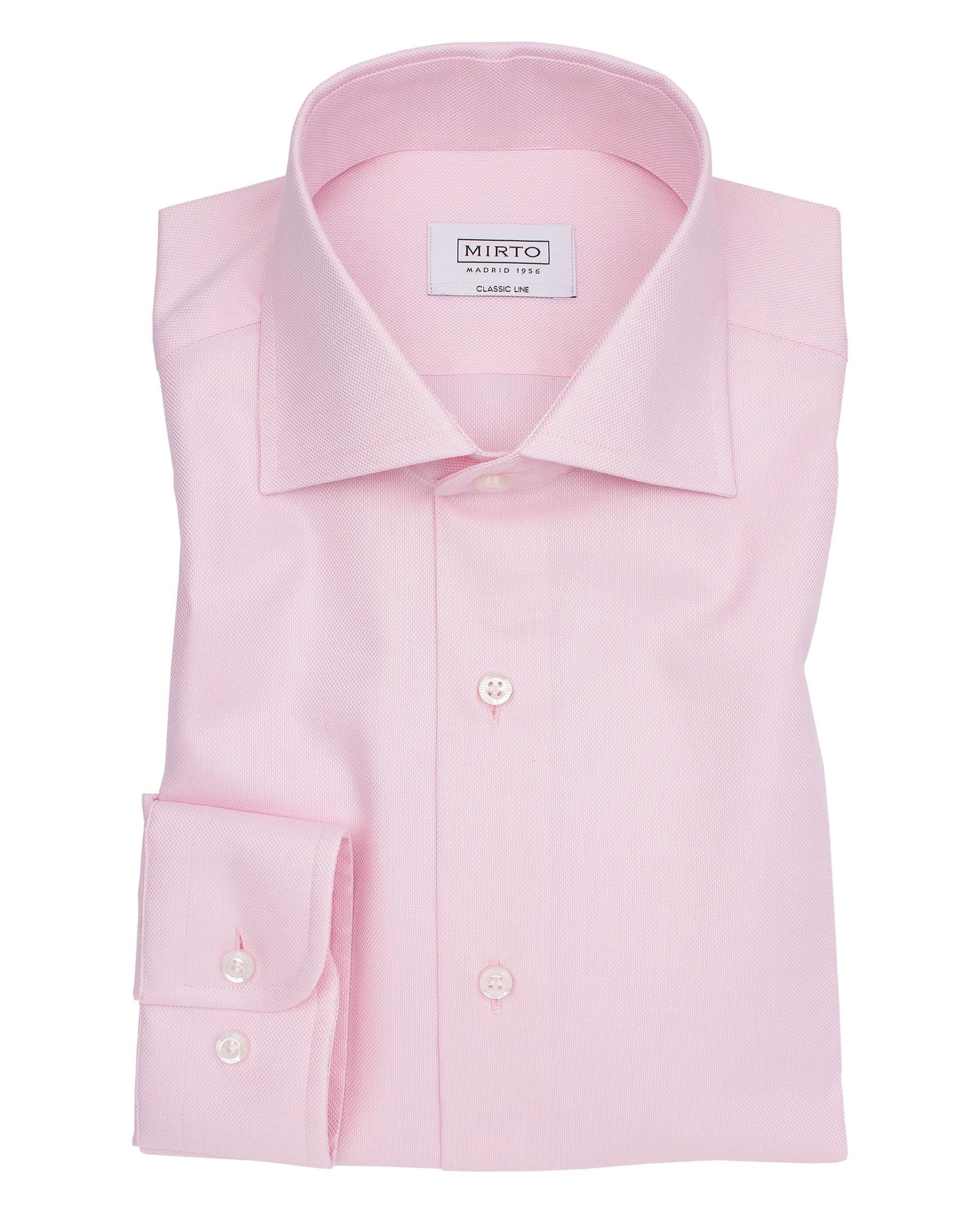 Camisa de hombre classic lisa de algodón - Mirto - Rosa Rosa-3