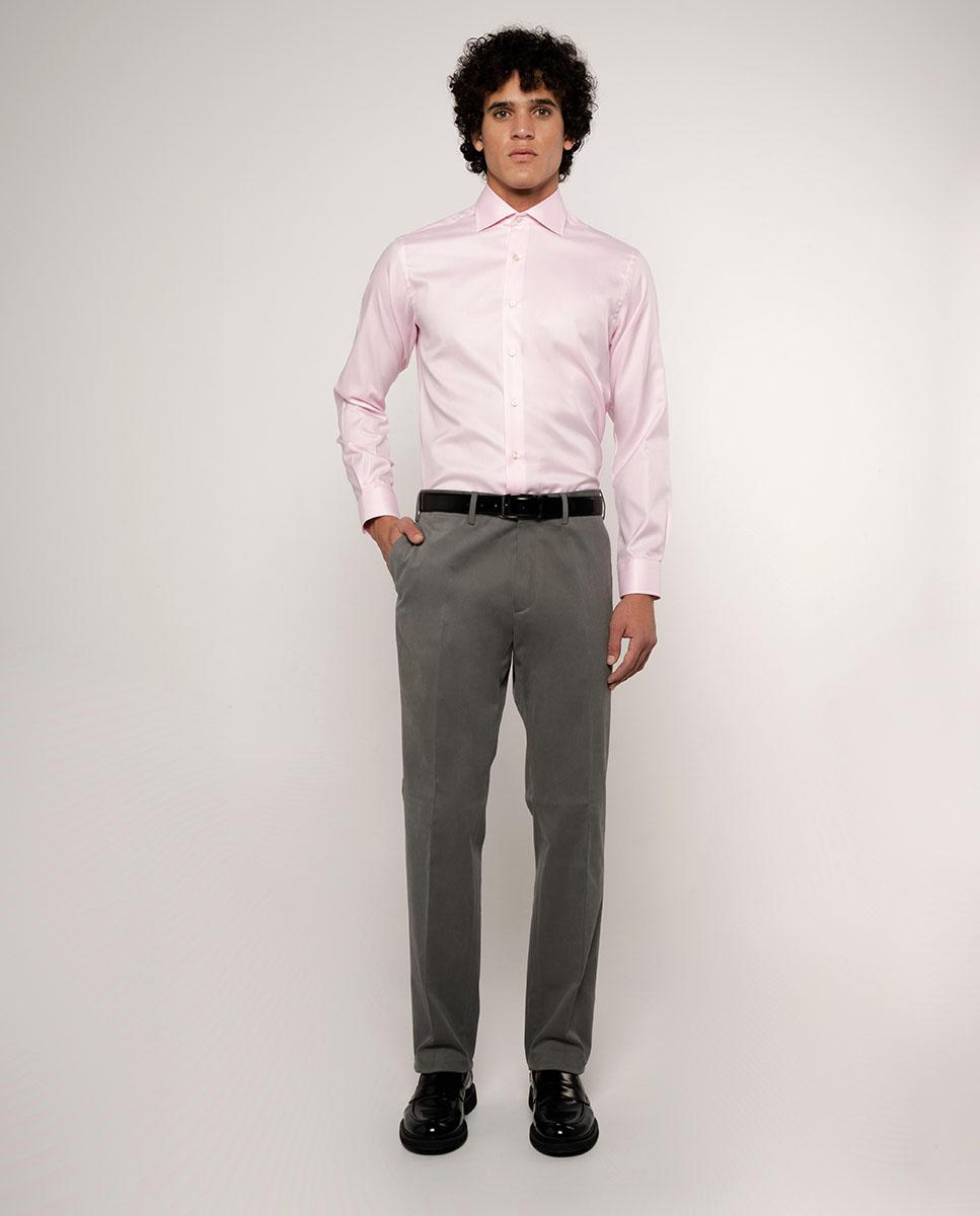 Camisa de hombre classic lisa de algodón - Mirto - Rosa Rosa-4