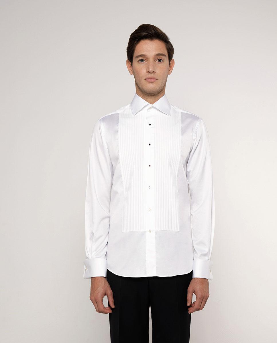 Mirto - Camisa de hombre esmoquin en blanco.