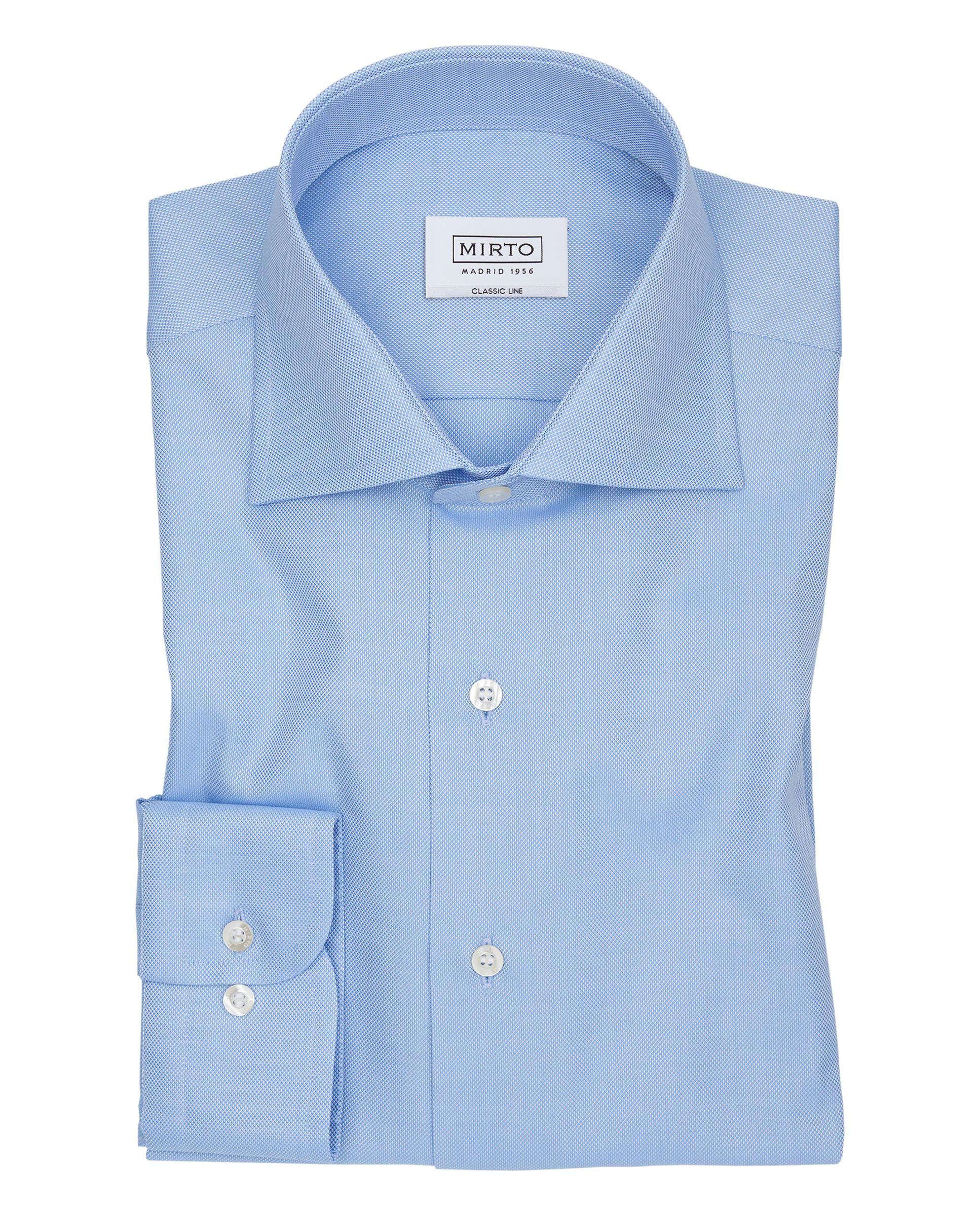 Camisa de hombre classic lisa de algodón - Mirto - Azul Azul-3