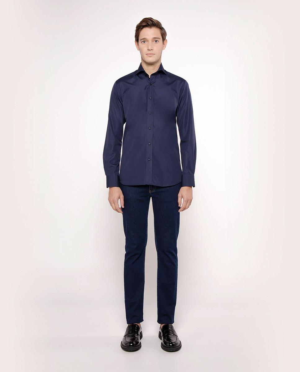 Imagen 3 de Camisa de hombre regular de algodón - Azul marino Azul marino