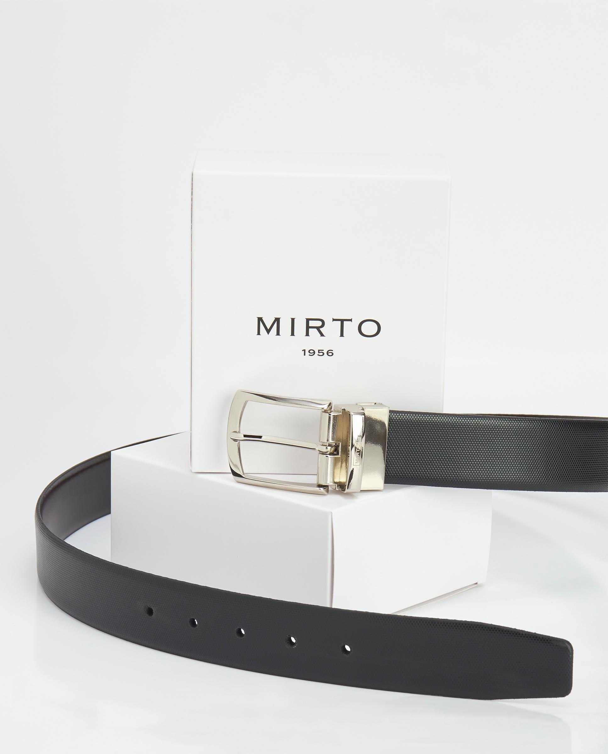 Cinturón de hombre de piel en . Hecho en España. - Mirto - Negro Negro-2