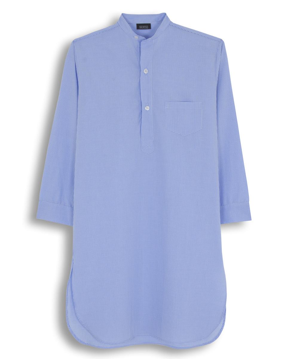 Camisón de hombre manga larga de algodón - Mirto - Azul índigo Azul índigo-2
