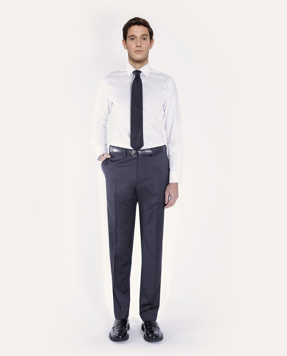 Imagen 0 de Pantalón recto de hombre de vestir de 100% lana Gris