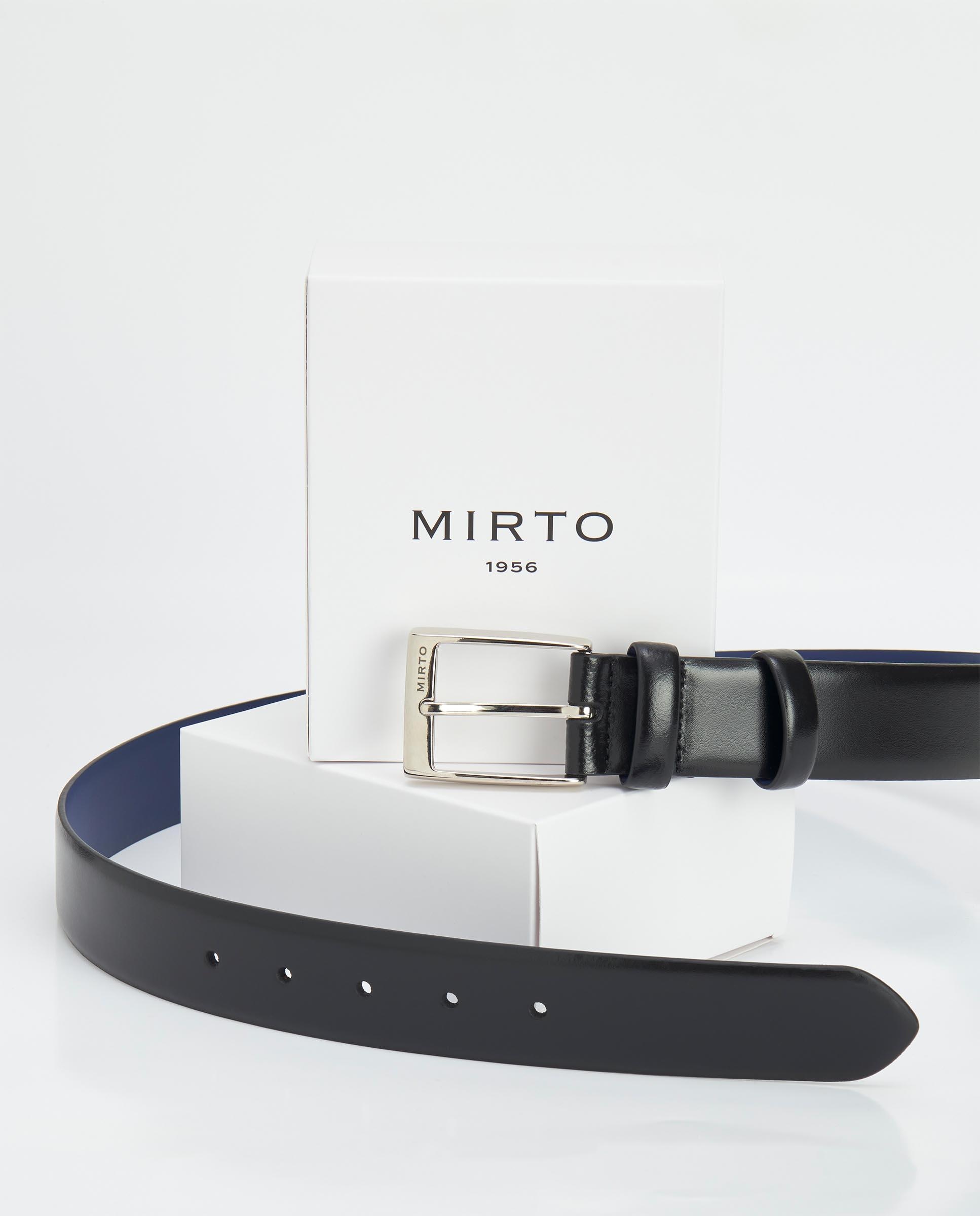 Cinturón de hombre piel - Mirto - Negro Negro-2
