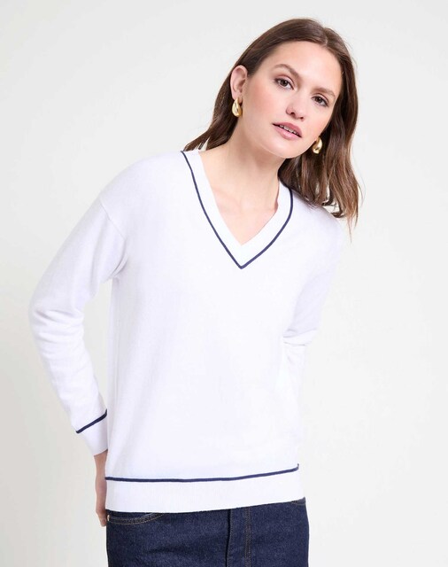 Imagen 0 de Jersey de mujer en tejido suave con escote pico