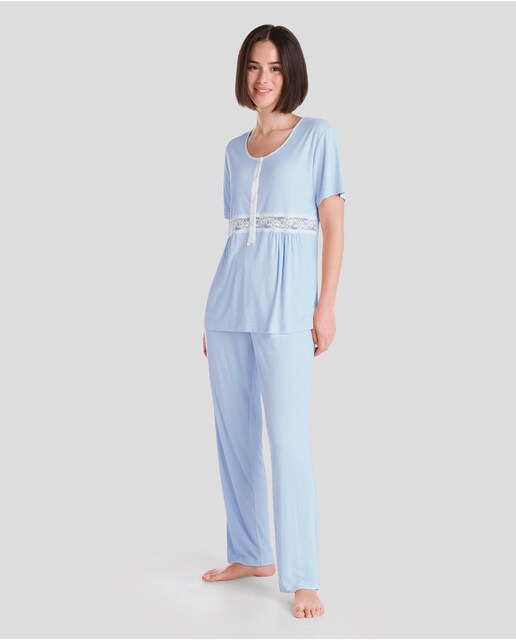 Imagen 0 de Pijama de mujer largo de canalé