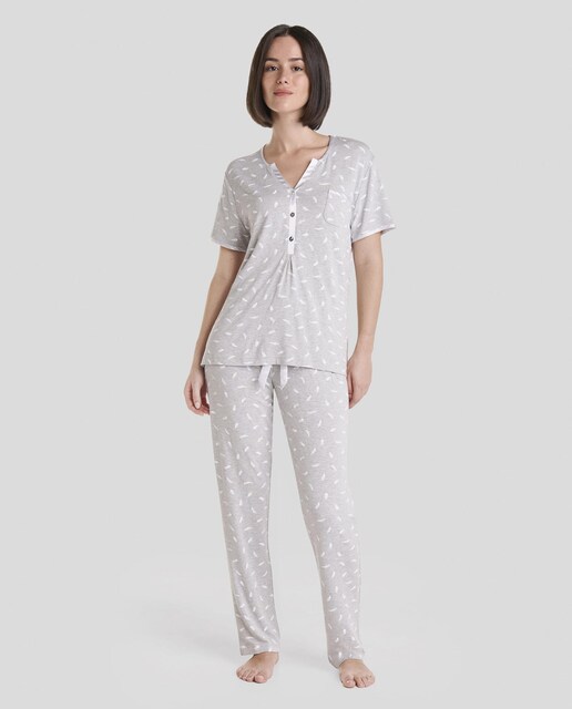 Imagen 0 de Pijama de mujer largo de manga corta