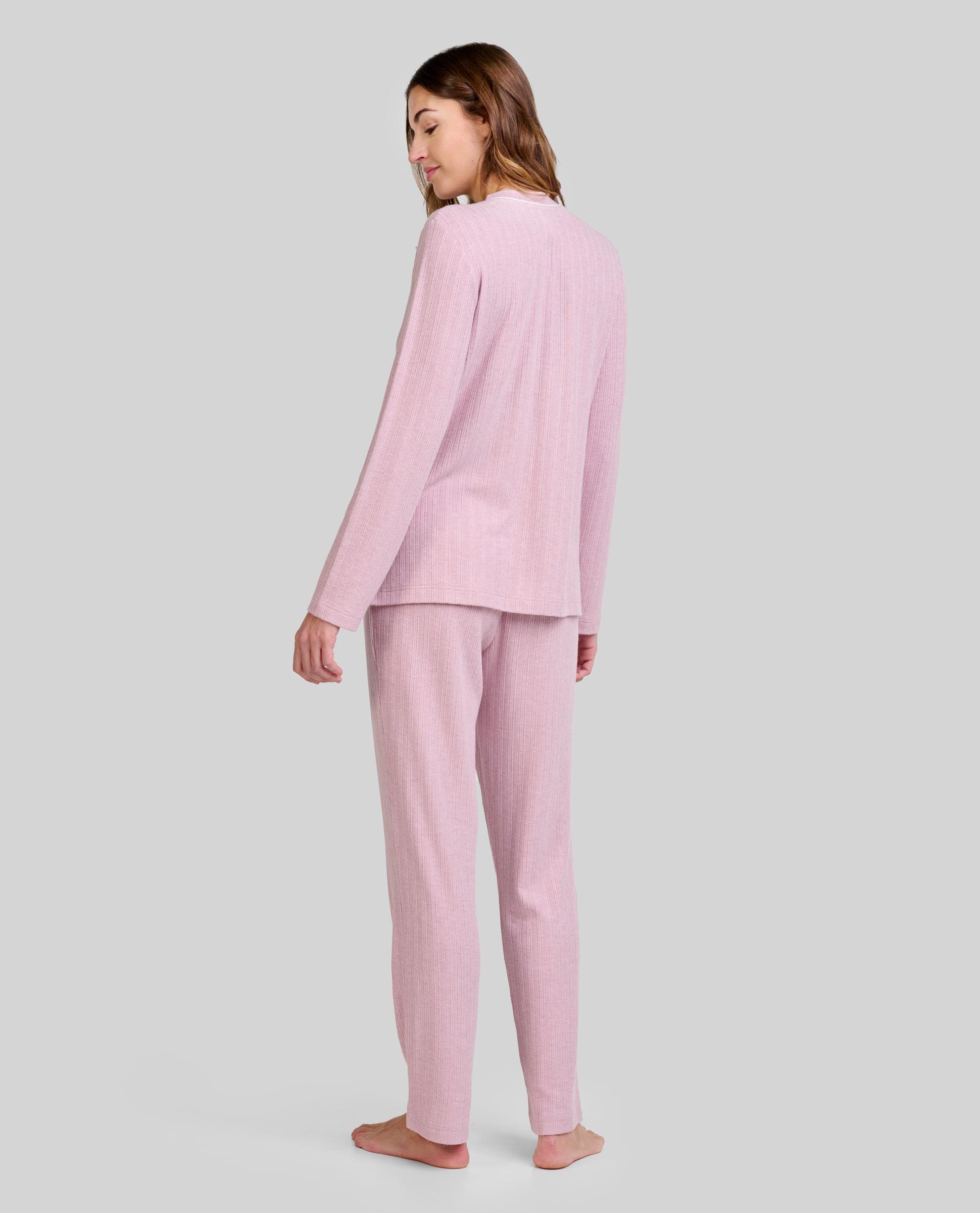 Linclalor Pijama De Mujer De Manga Corta, Pantalón Largo Abierto Por Delante, De Puro Algodón, Art. 175172, Rosa, 50