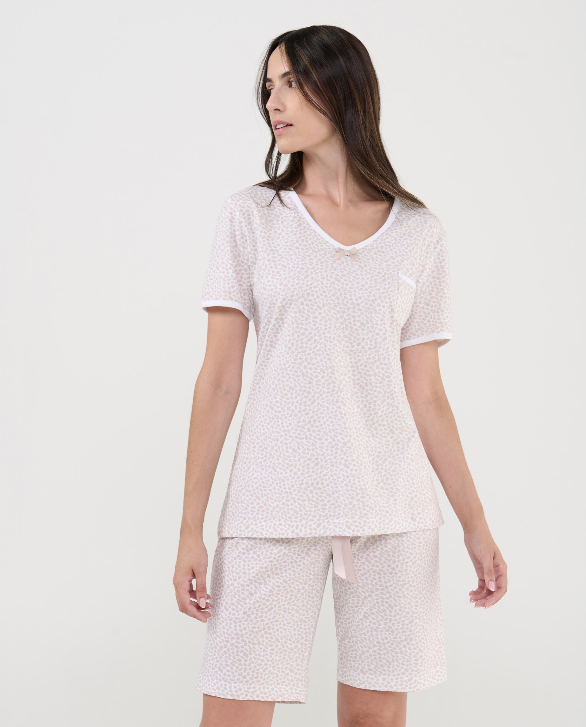 Imagen 0 de Pijama completo de mujer corto con estampado Camel