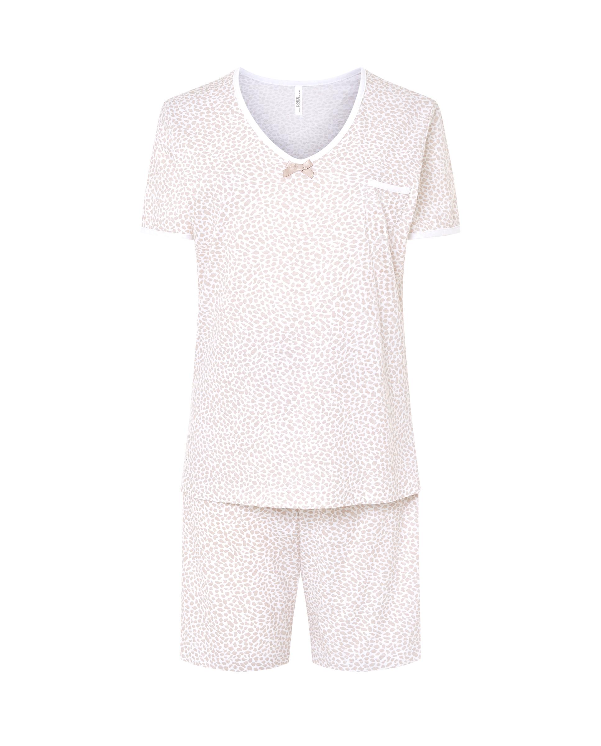 Pijama completo de mujer corto con estampado - Lohe - Camel Camel-4