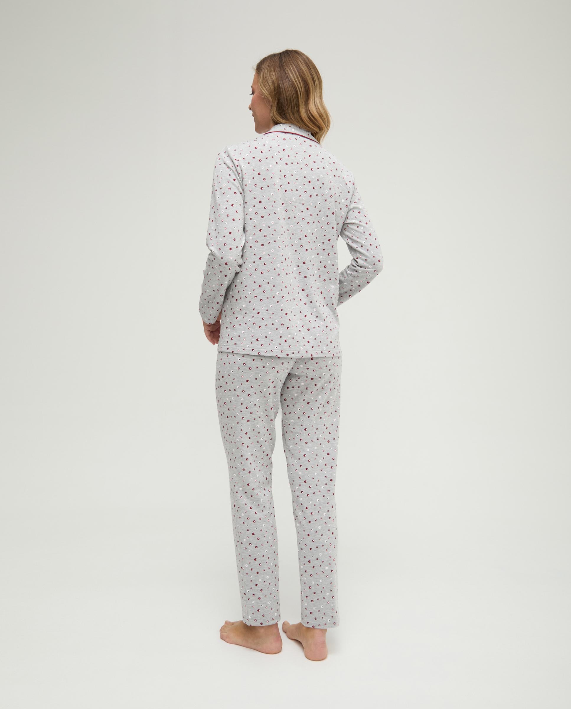 Pijama de mujer con vigore estampado abierto - Lohe - Burdeos Burdeos-2