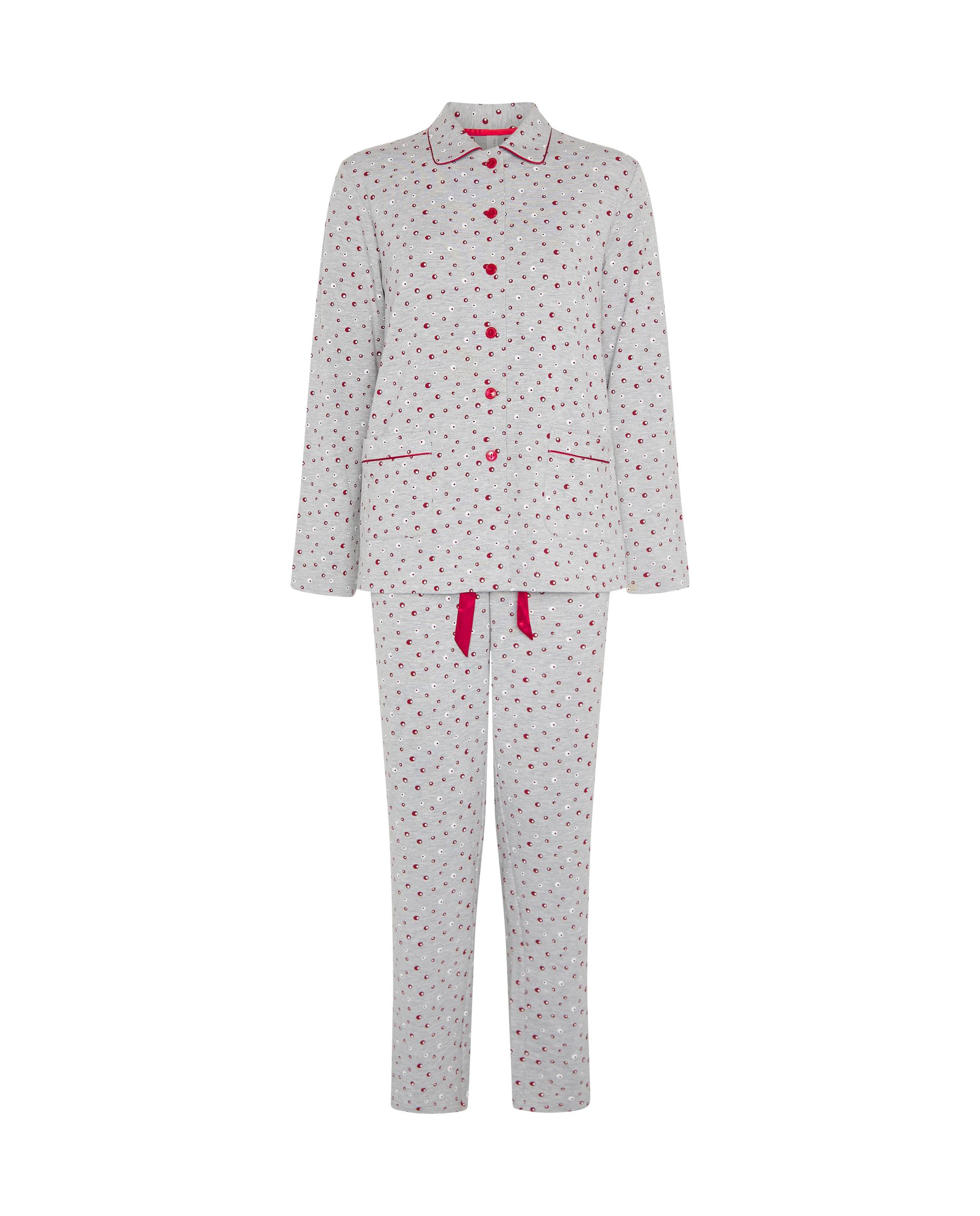 Pijama de mujer con vigore estampado abierto - Lohe - Burdeos Burdeos-4