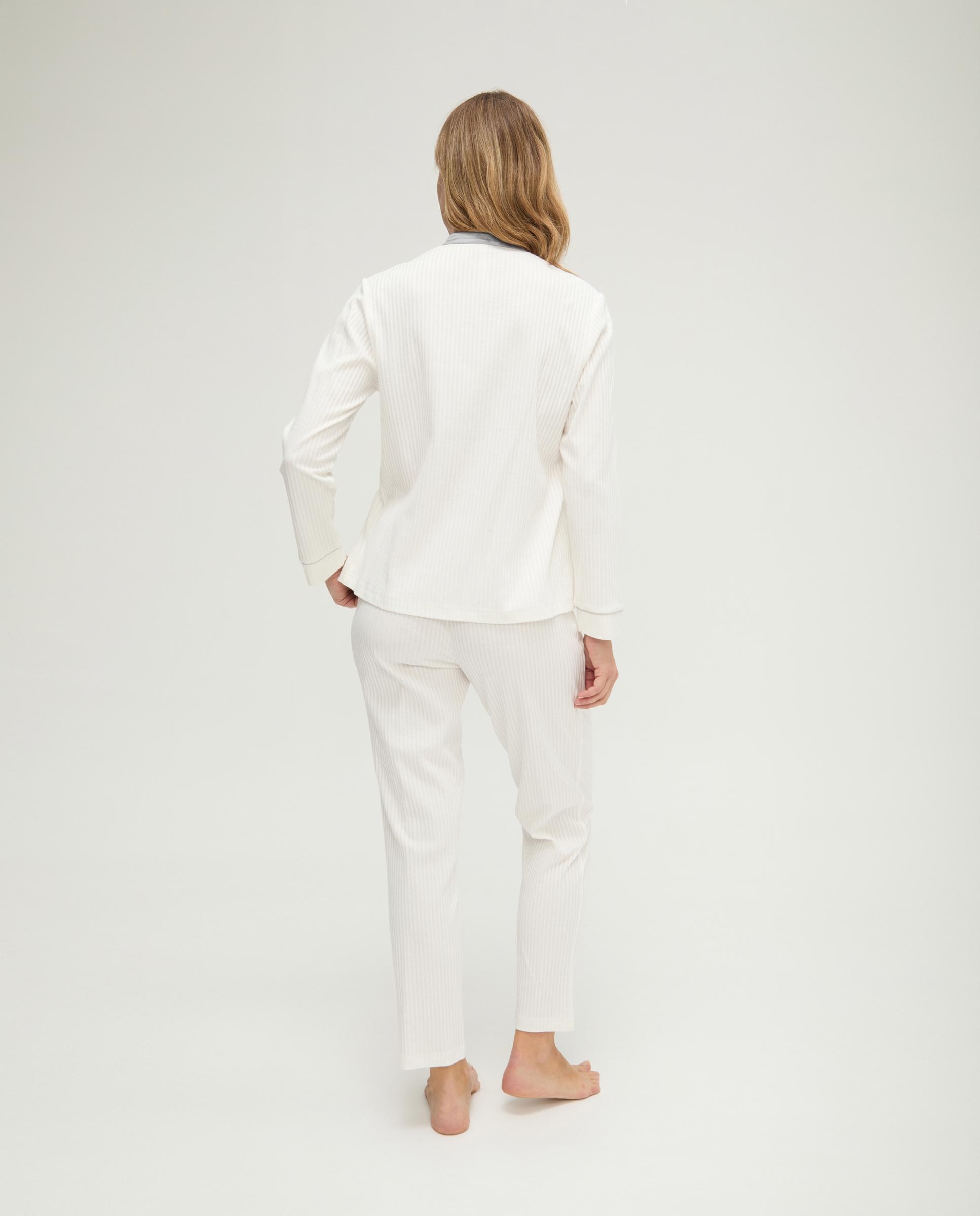 Pijama de mujer con lencero raso - Lohe - Marfil Marfil-2