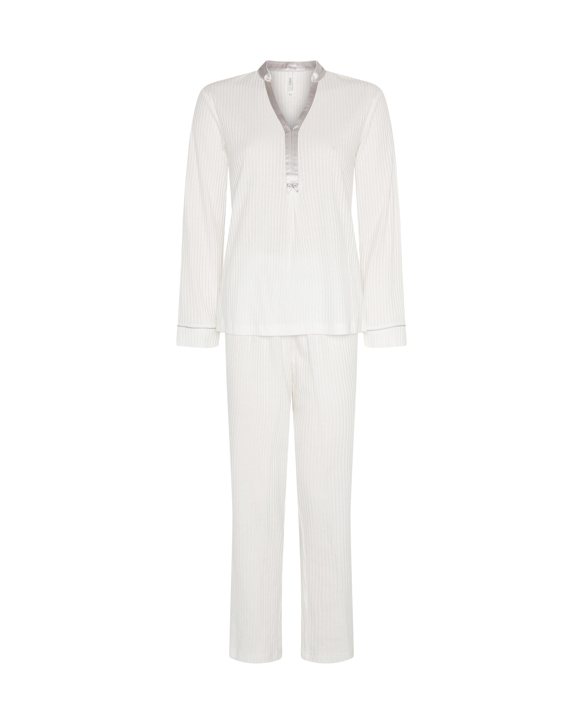 Pijama de mujer con lencero raso - Lohe - Marfil Marfil-4