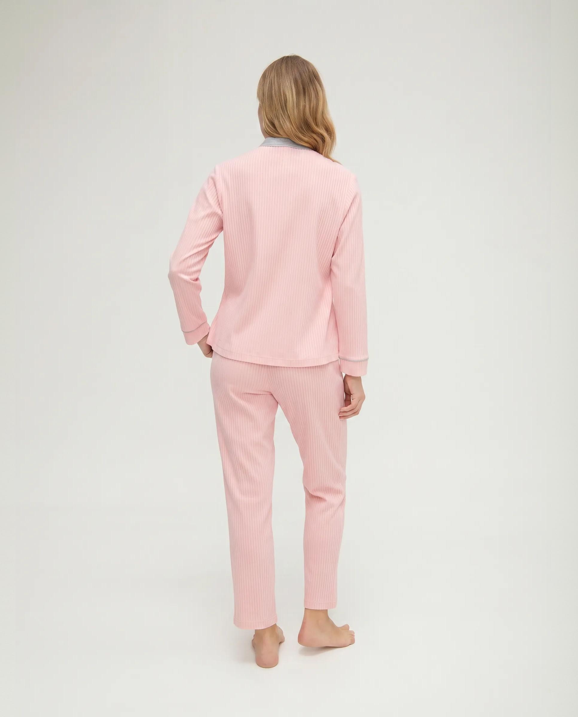 Pijama de mujer con lencero raso - Lohe - Rosa Rosa-2