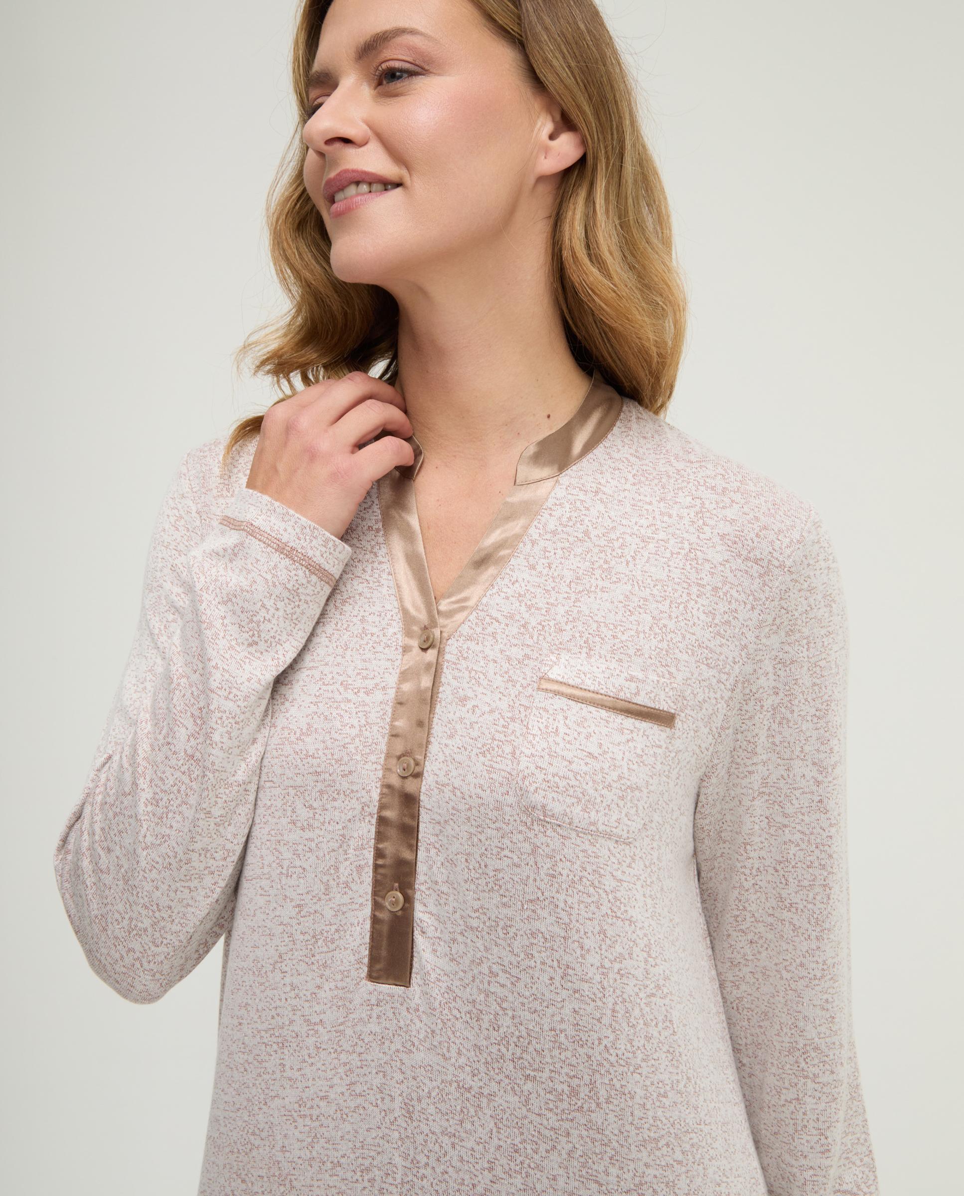 Camisón de mujer vigore botones - Lohe - Marrón Marrón-3