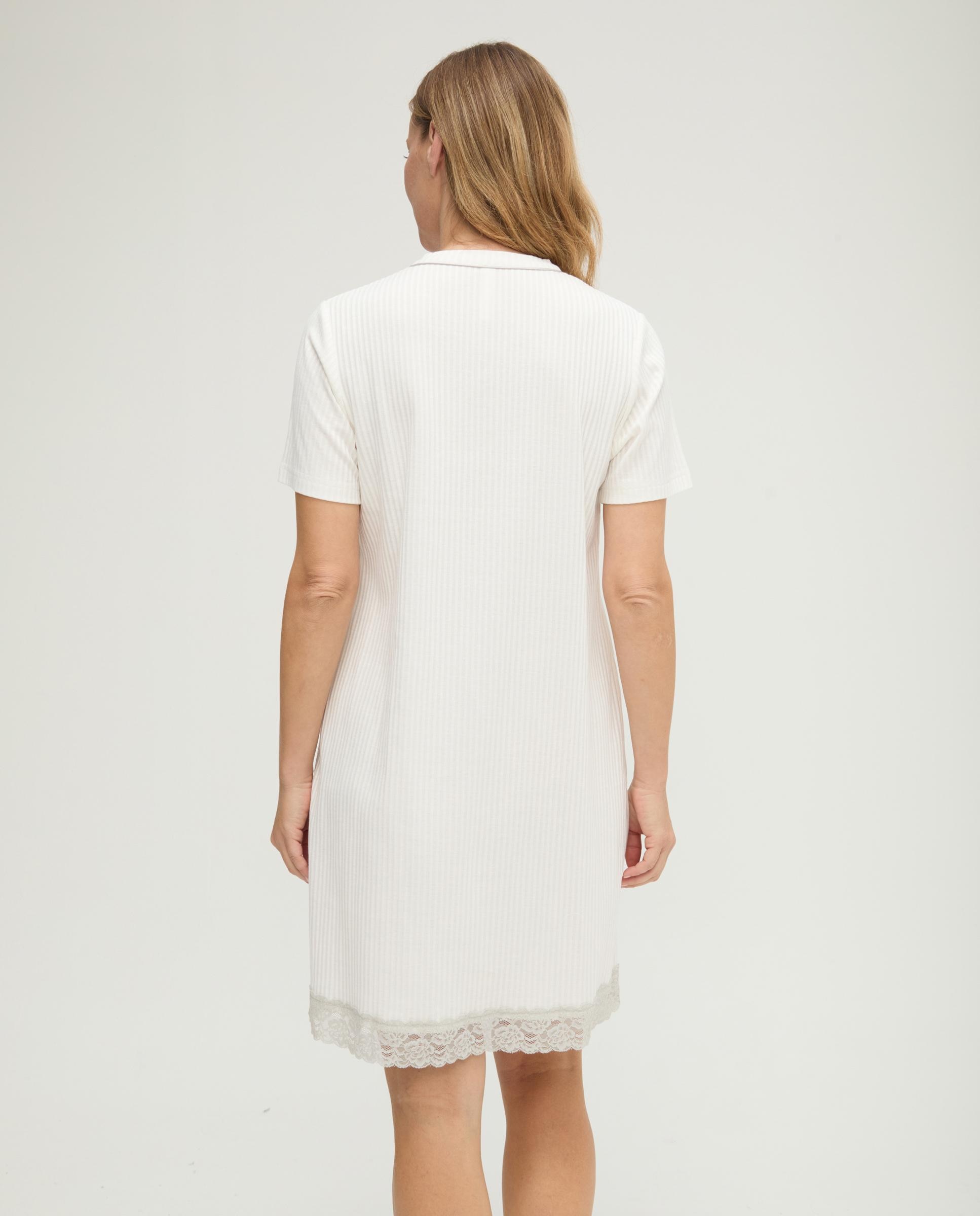 Camisón de mujer lencero puntilla manga corta - Lohe - Marfil Marfil-2