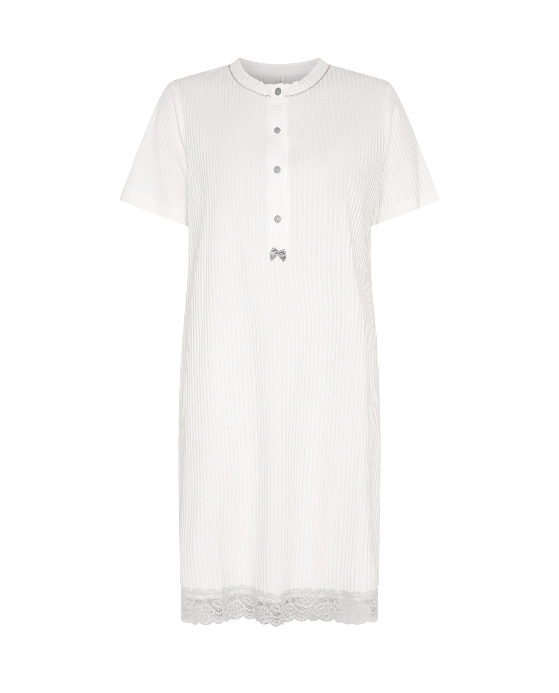 Camisón de mujer lencero puntilla manga corta - Lohe - Marfil Marfil-4