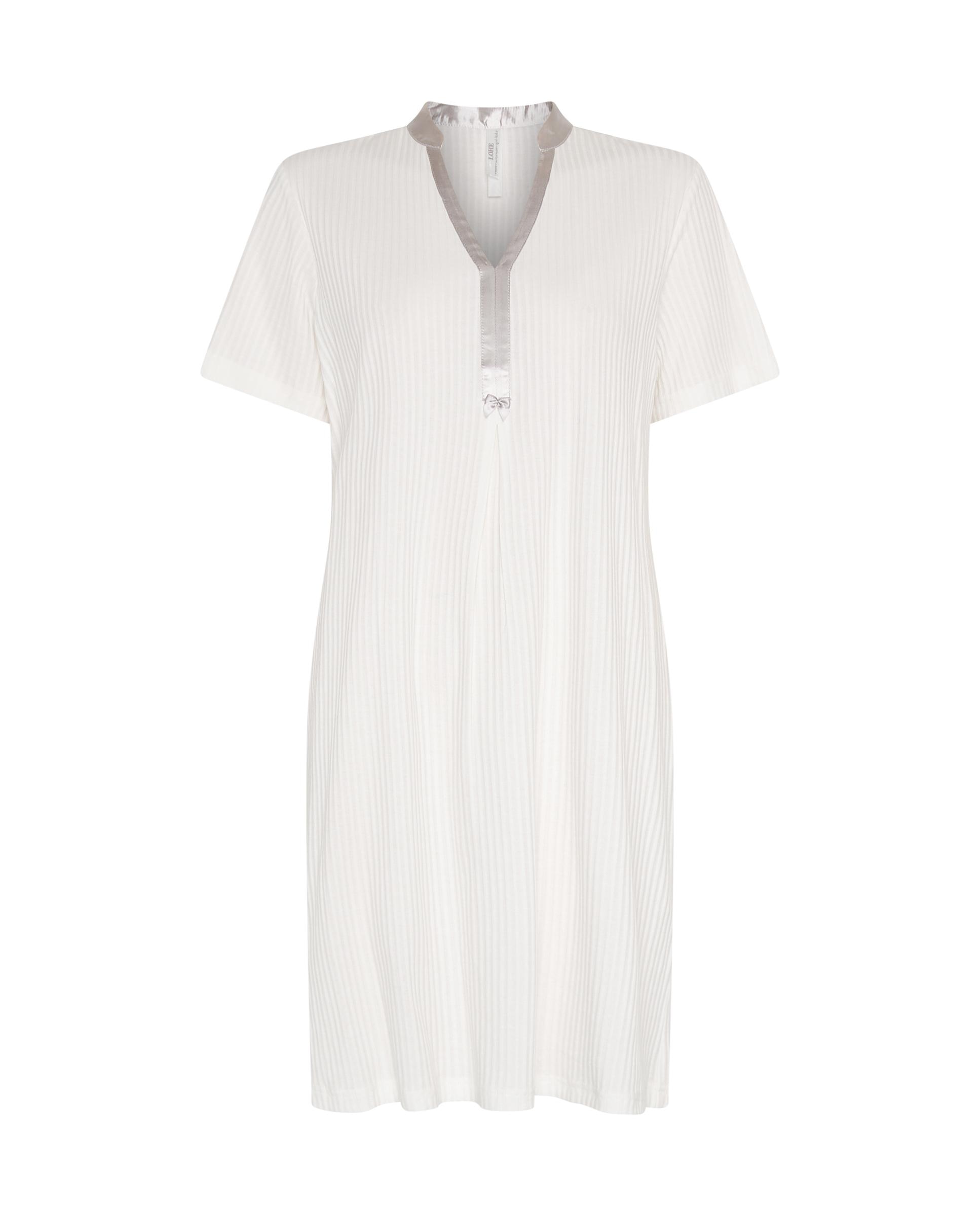 Camisón de mujer lencero raso manga corta - Lohe - Marfil Marfil-4