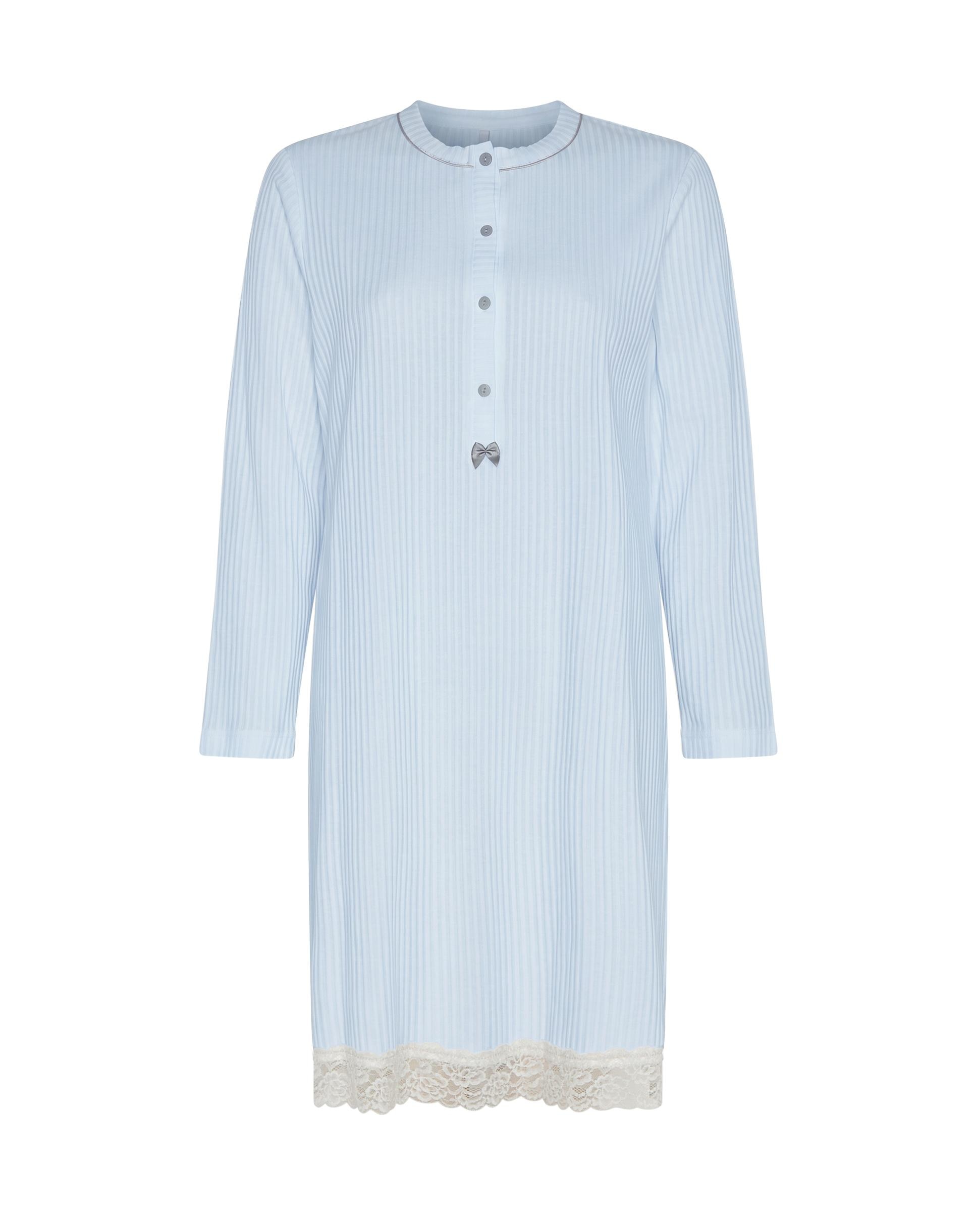 Camisón de mujer lencero puntilla manga larga - Lohe - Azul celeste Azul celeste-4