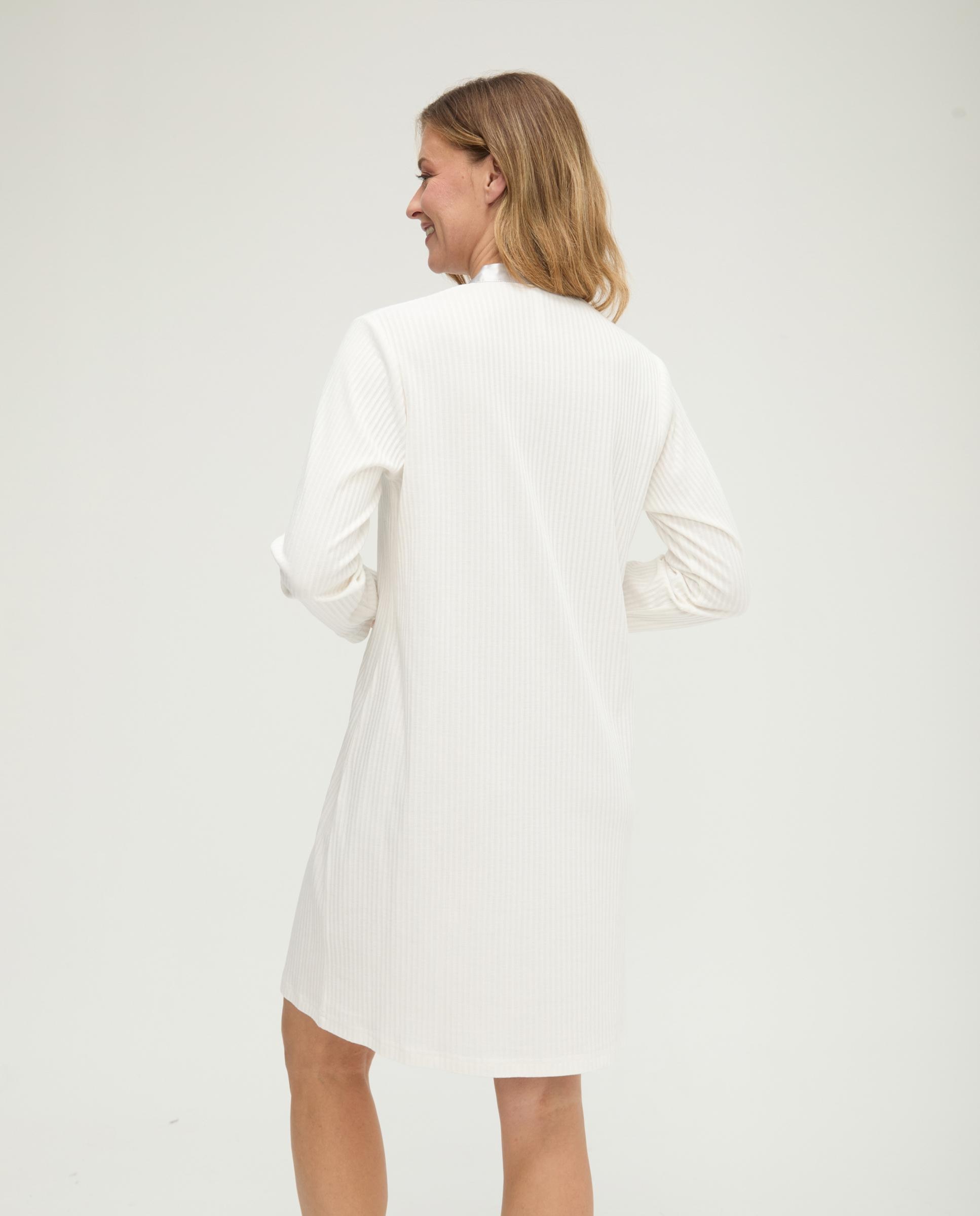 Camisón de mujer lencero raso manga larga - Lohe - Marfil Marfil-2