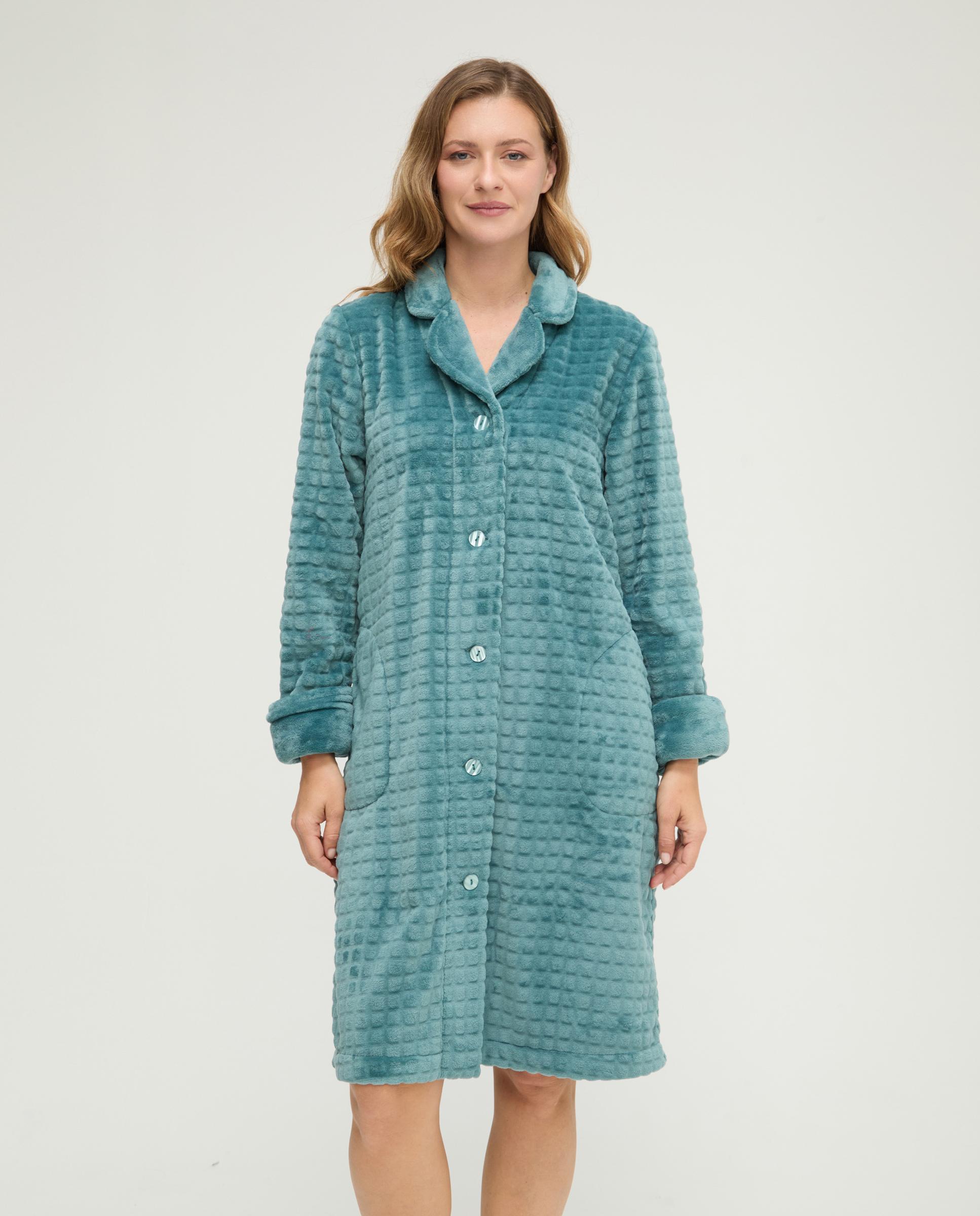 Bata de mujer jacquard botones - Lohe - Verde Verde-1