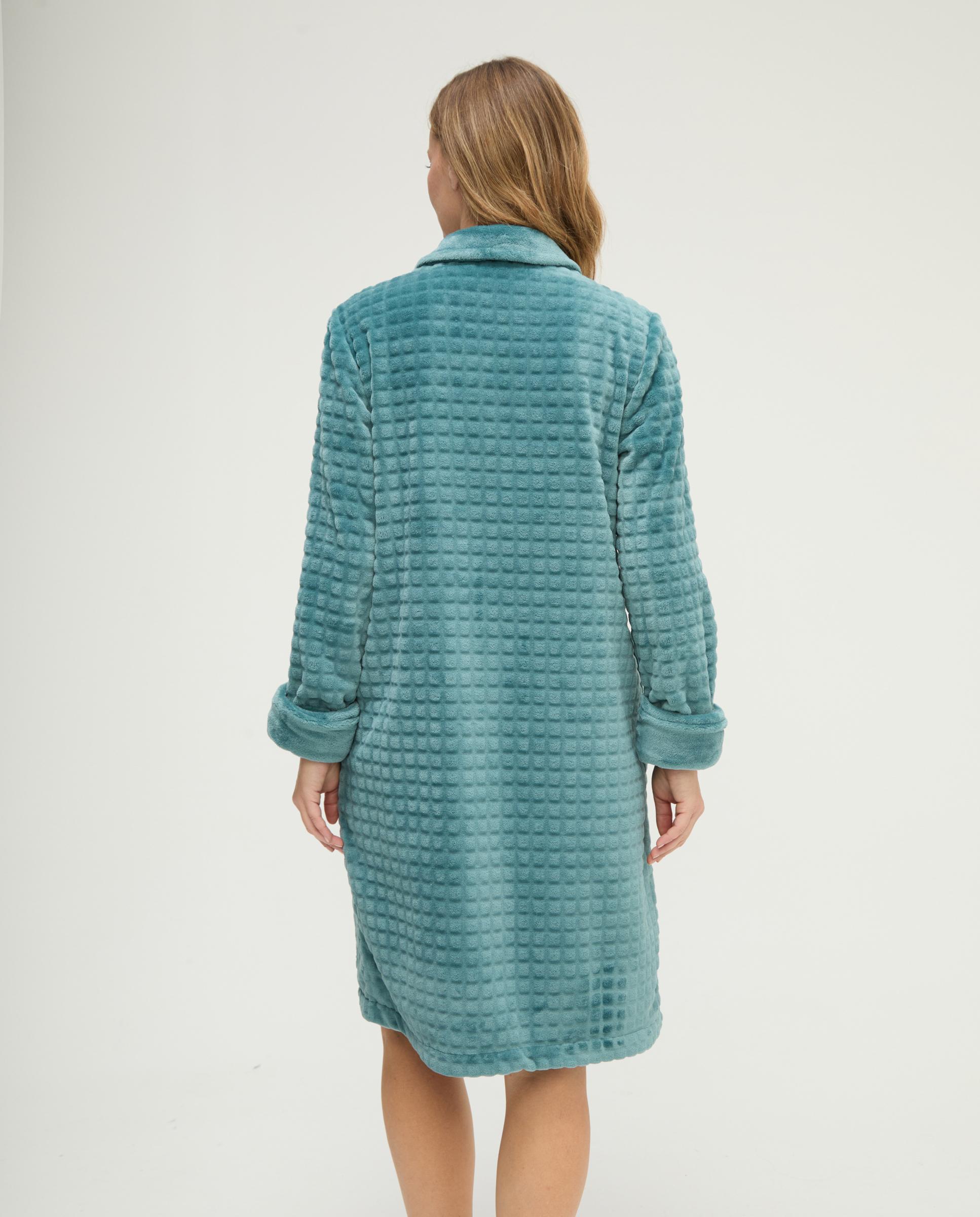 Bata de mujer jacquard botones - Lohe - Verde Verde-2
