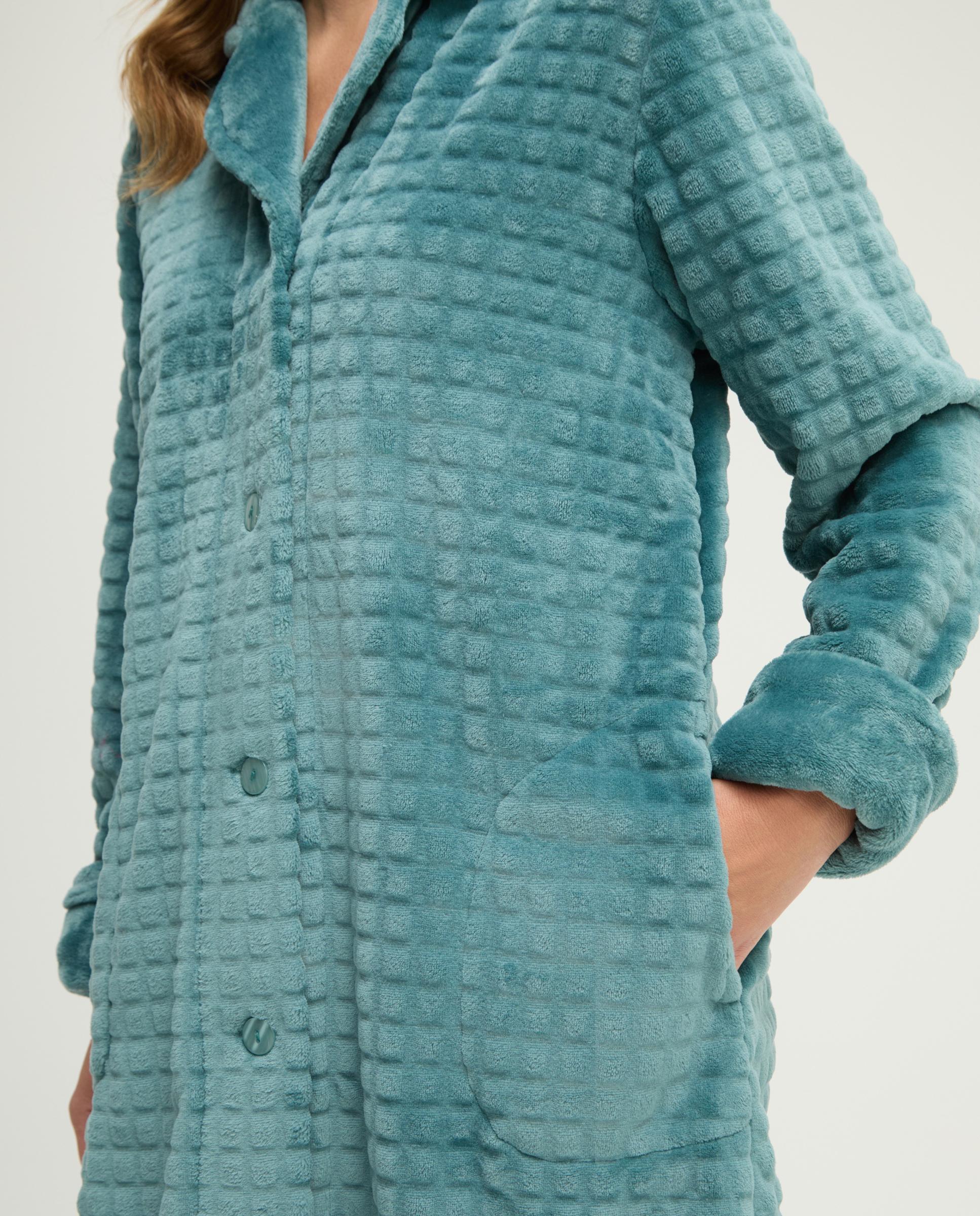 Bata de mujer jacquard botones - Lohe - Verde Verde-3