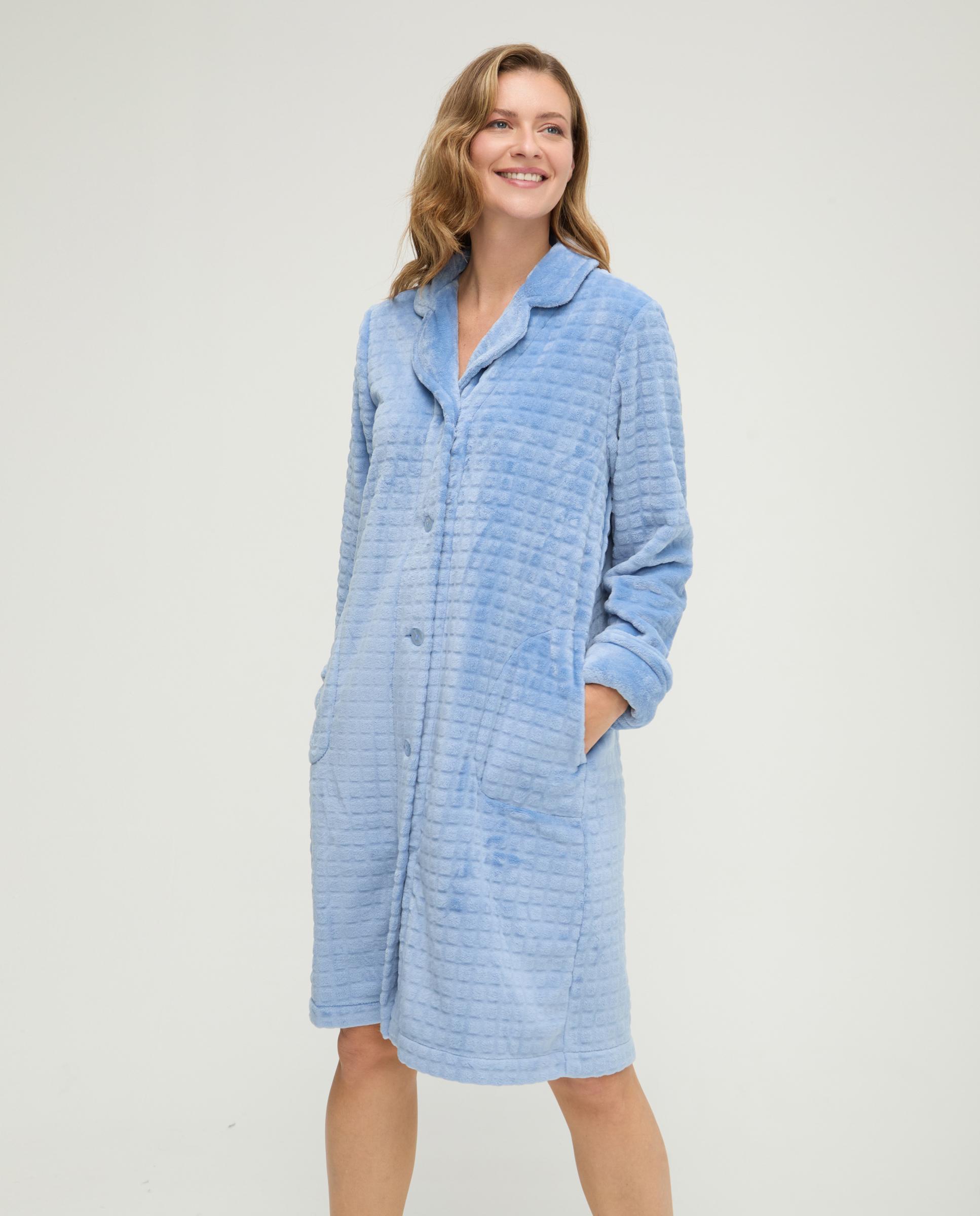 Bata de mujer jacquard botones - Lohe - Azul Azul-1