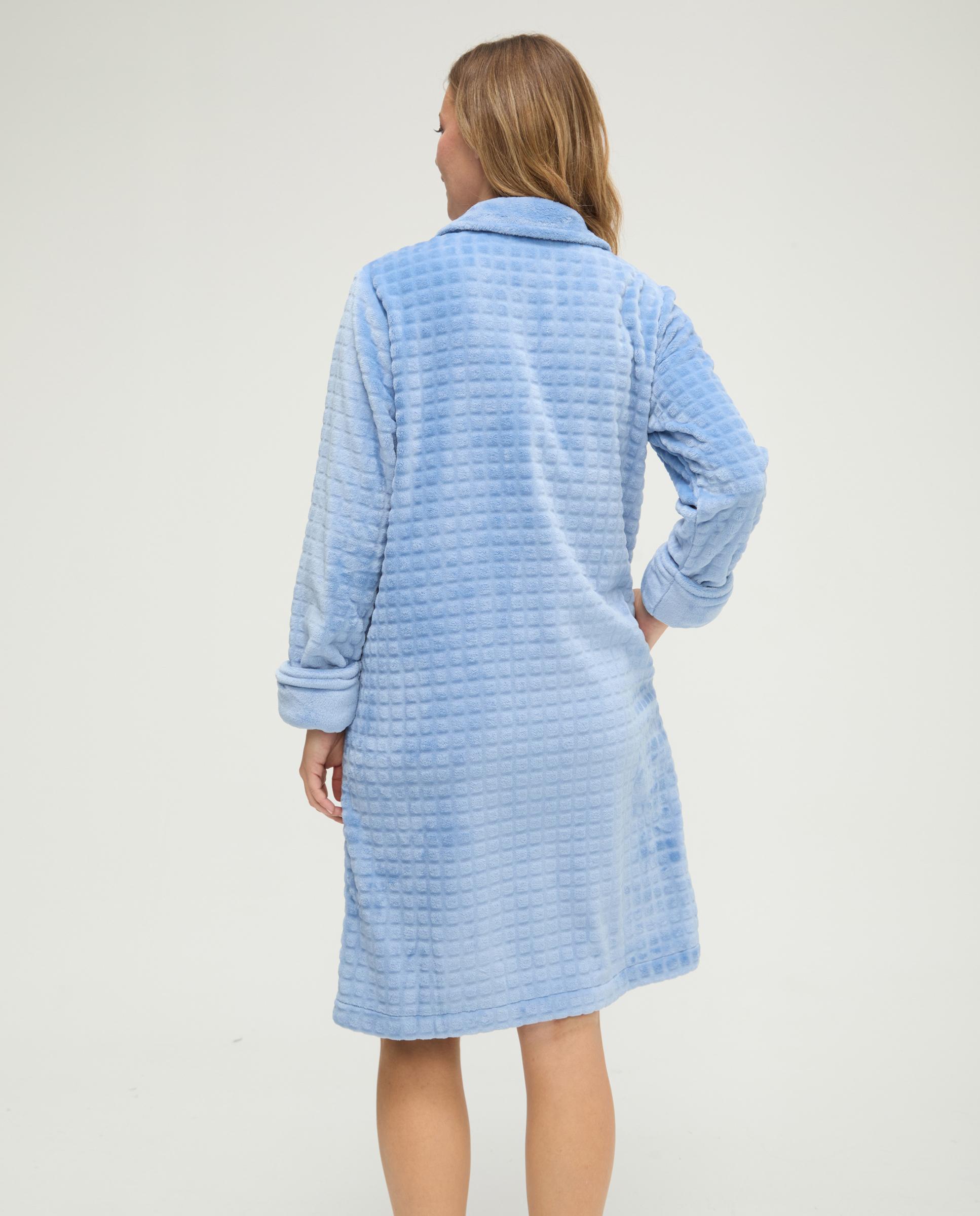 Bata de mujer jacquard botones - Lohe - Azul Azul-2