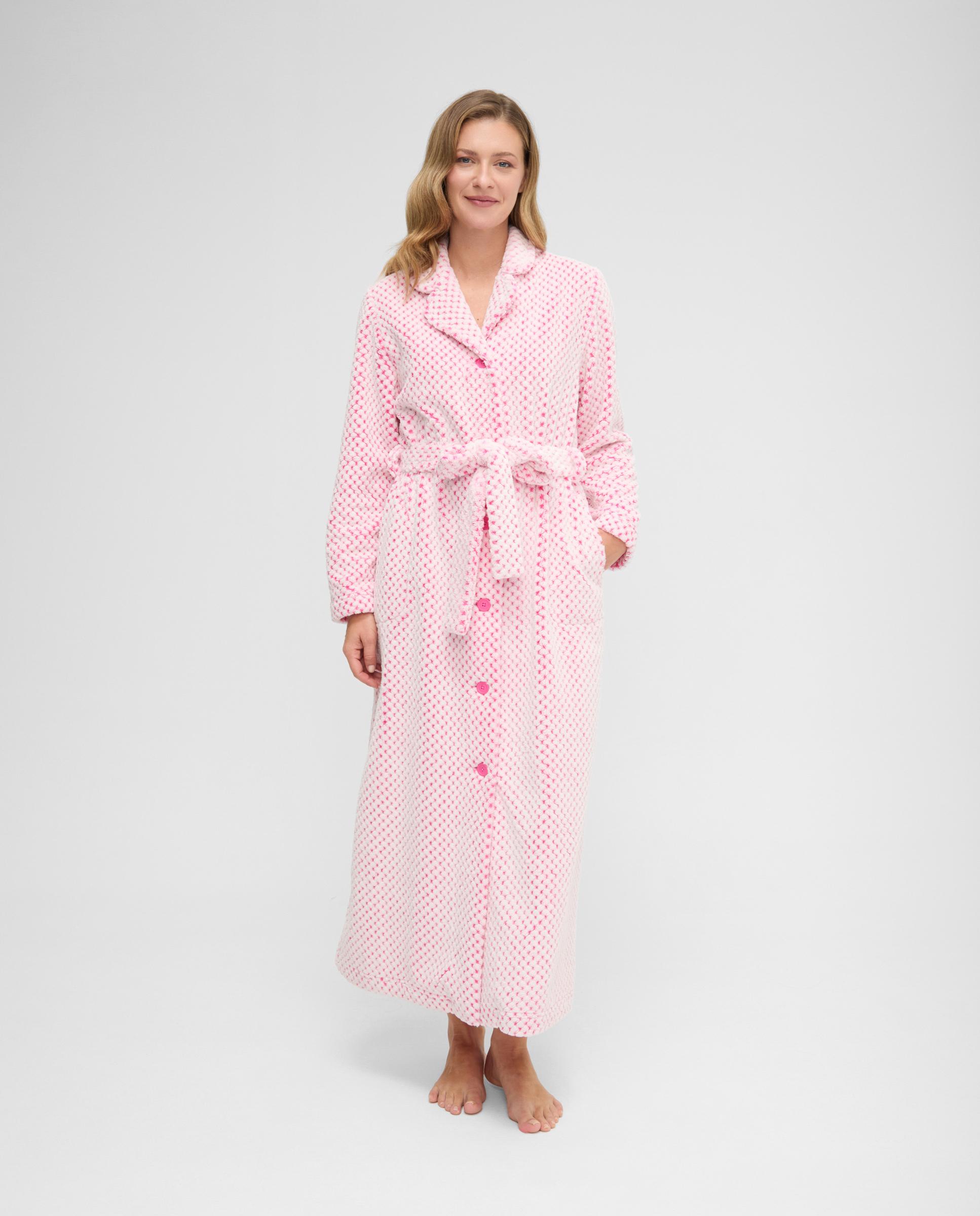 Imagen 0 de Bata de mujer larga jacquard Fucsia