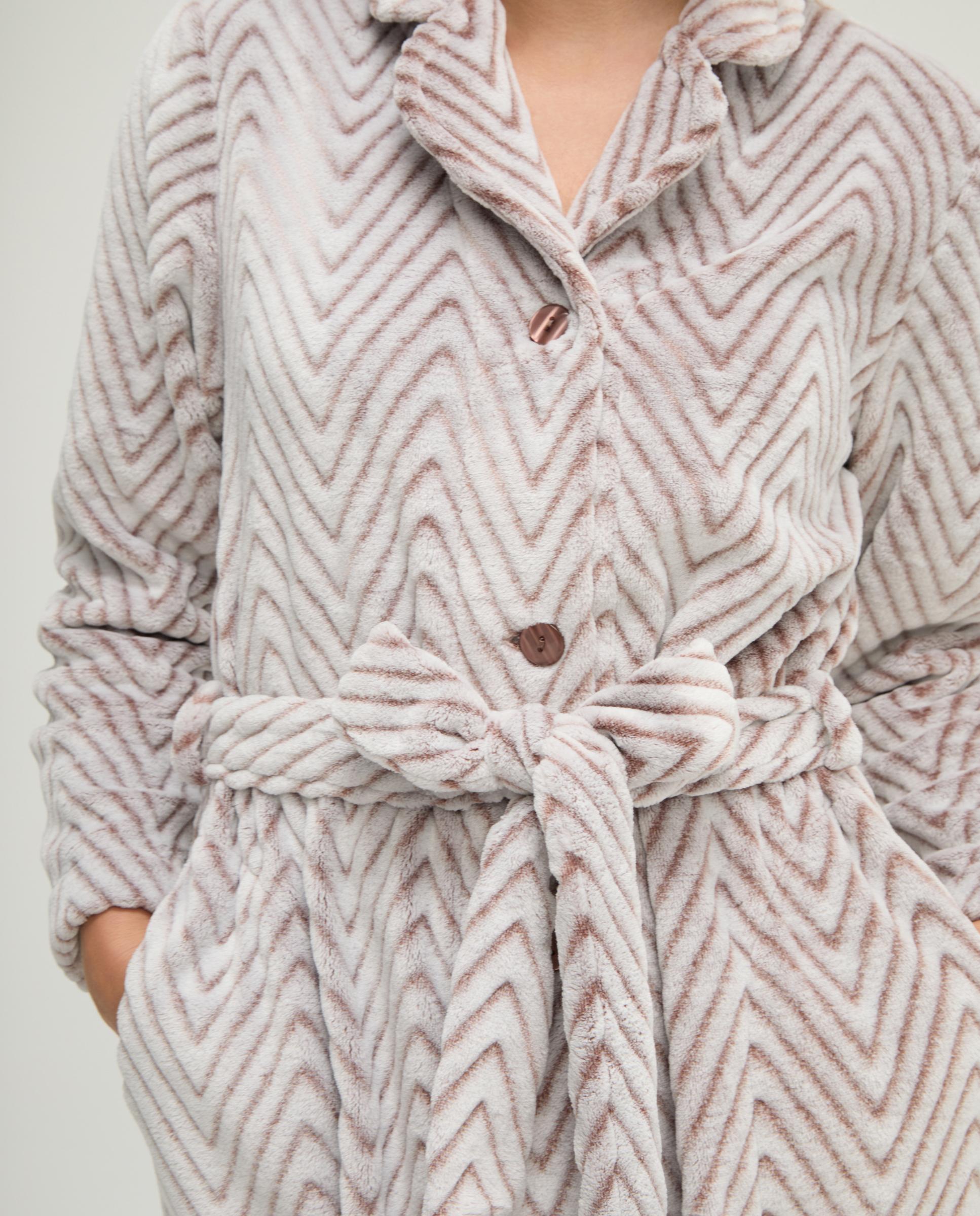 Imagen 3 de Bata de mujer jacquard botones - Lohe - Marrón Marrón
