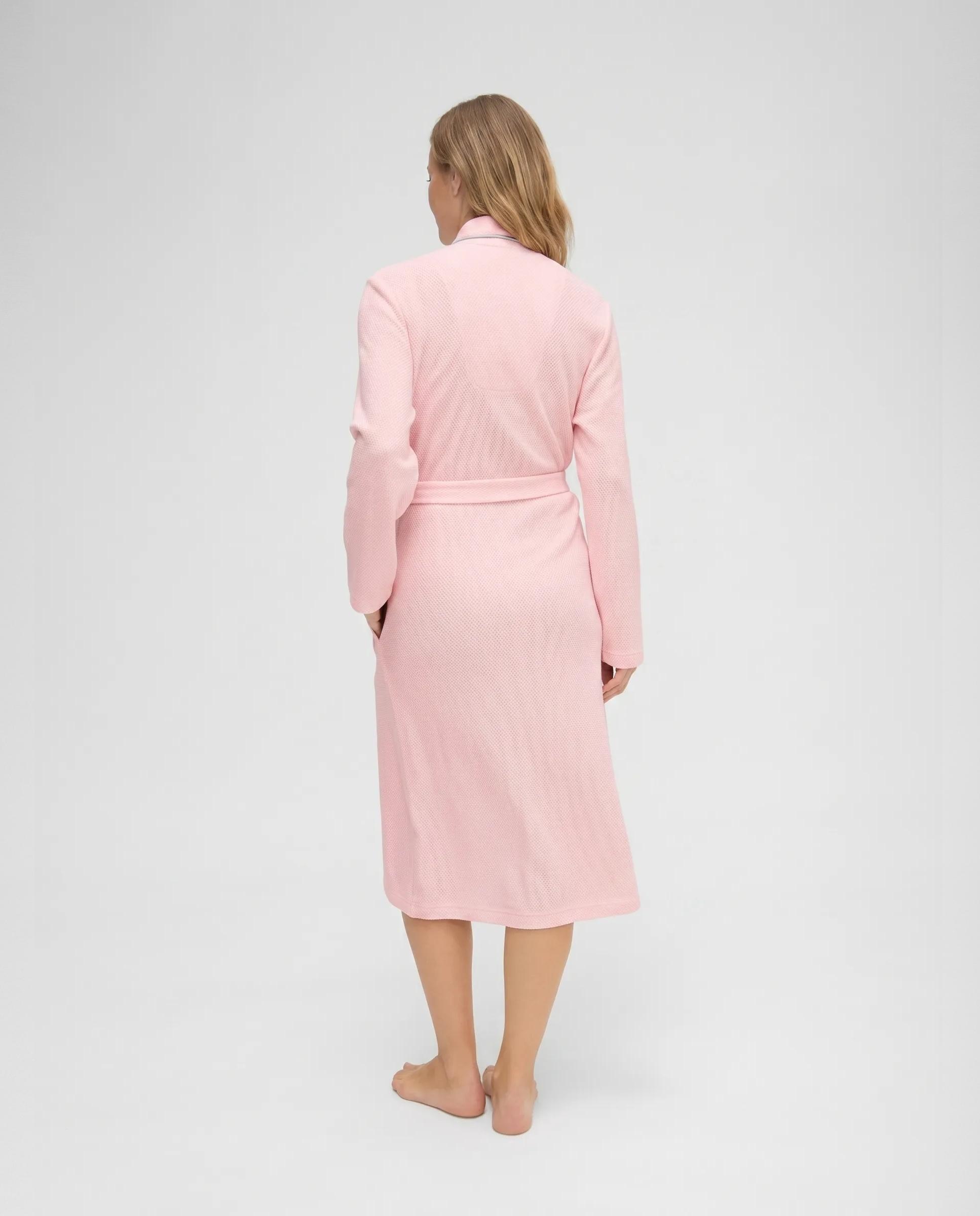 Bata de mujer lencera cruzada - Lohe - Rosa Rosa-2