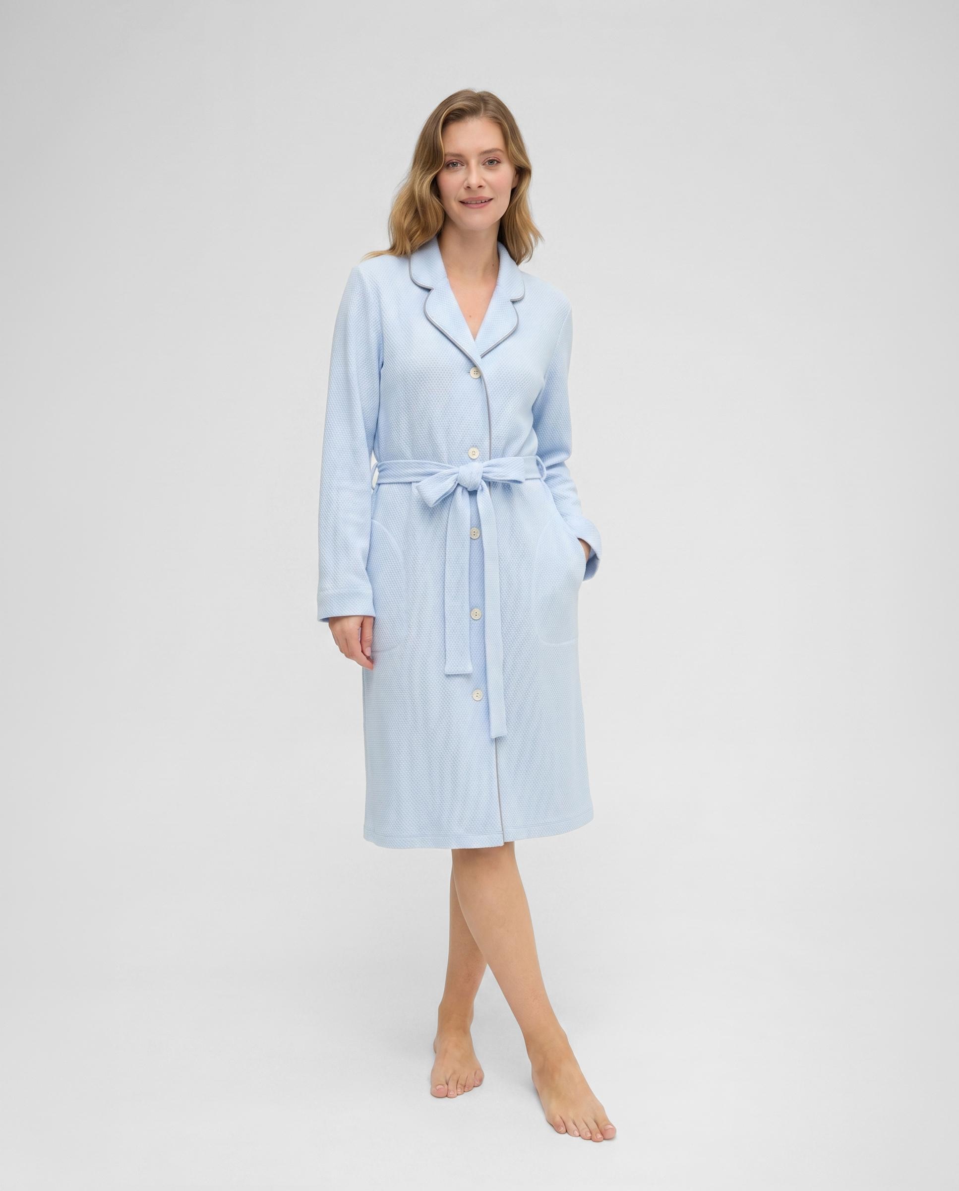 Bata de mujer lencera botones - Lohe - Azul celeste Azul celeste-1